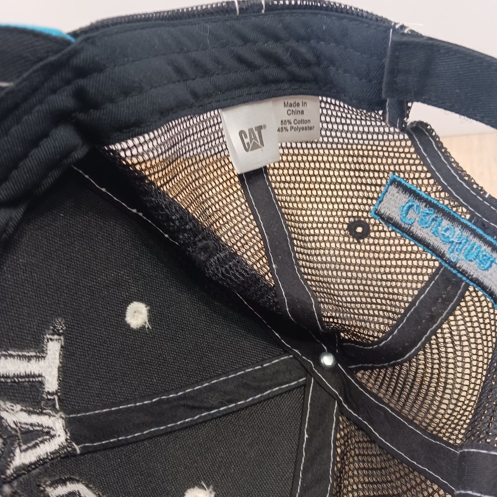 EUC CAT Carolina CAT 2-Tone Mesh Cap Hat OSFA Construction Heavy Machine