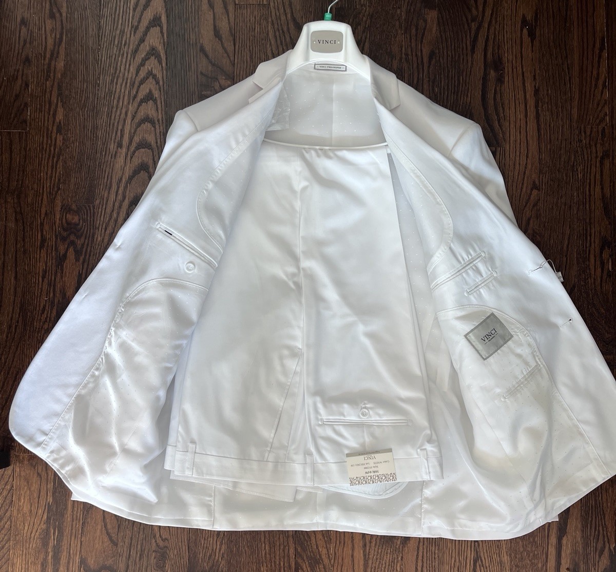 vinci suits for men regular Size 44R solid White