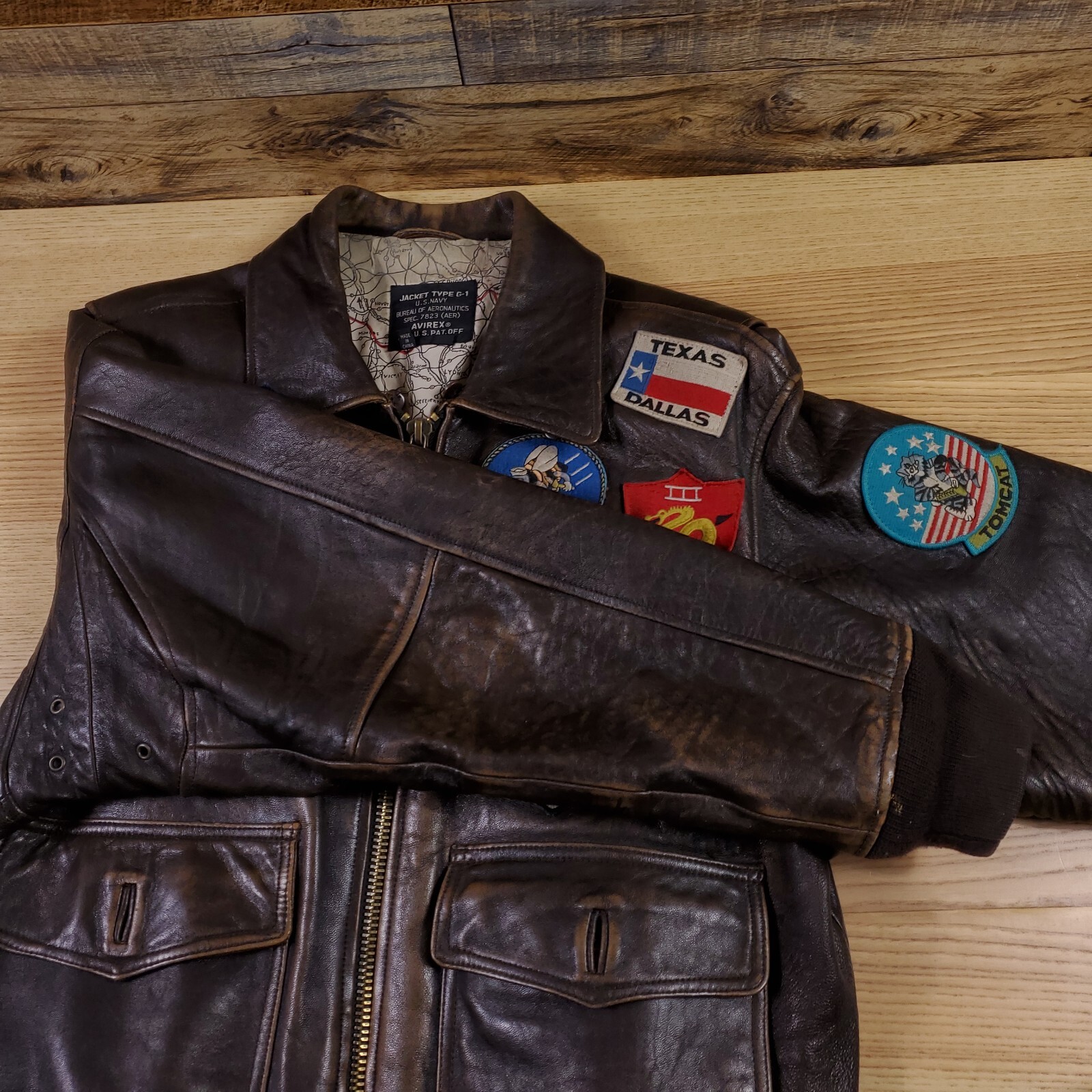 VTG AVIREX Type G-1 Leather Flight Bomber Jacket Size S or M