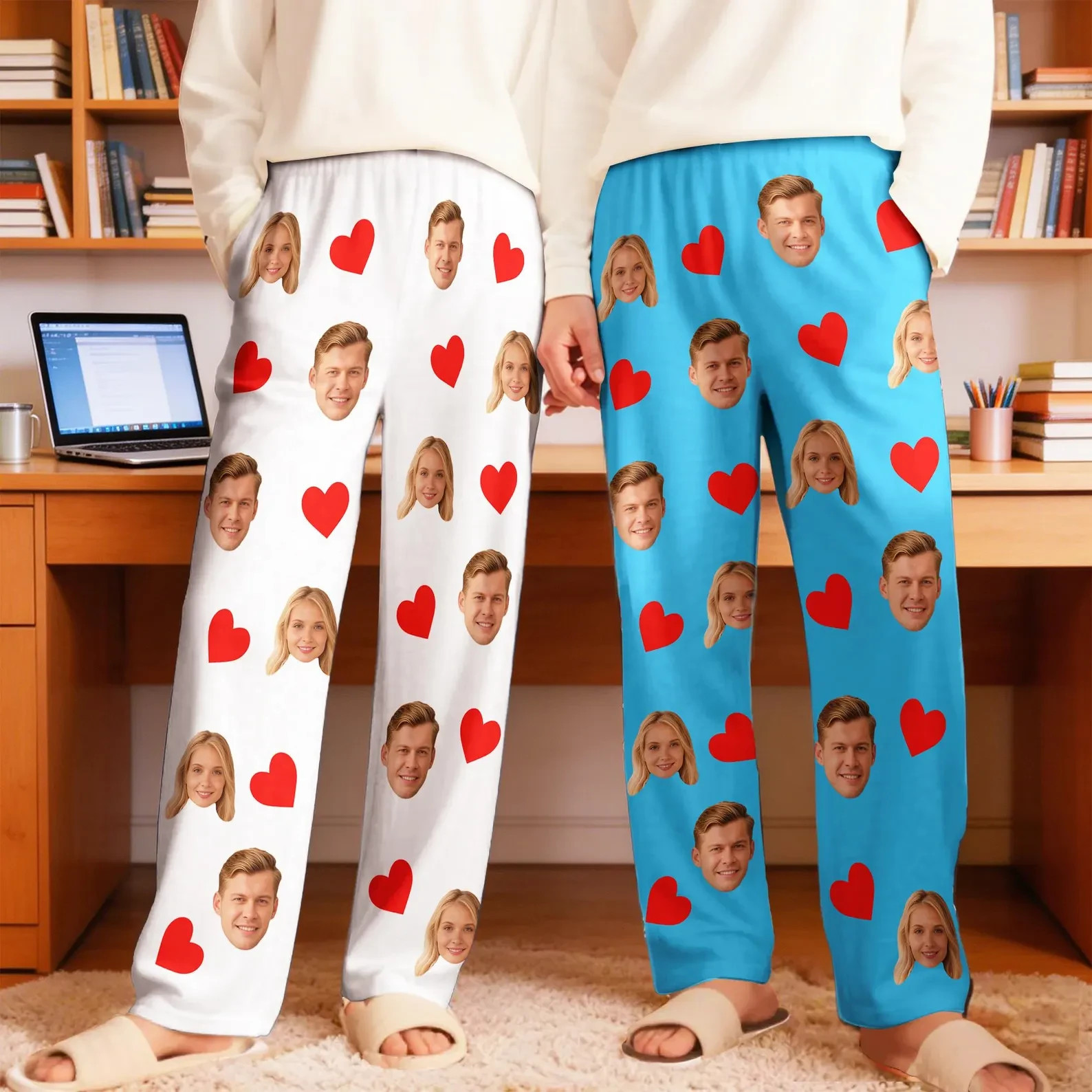 Custom Face Pajama Pants, Personalized Photo Gift for Him, Her & Couples