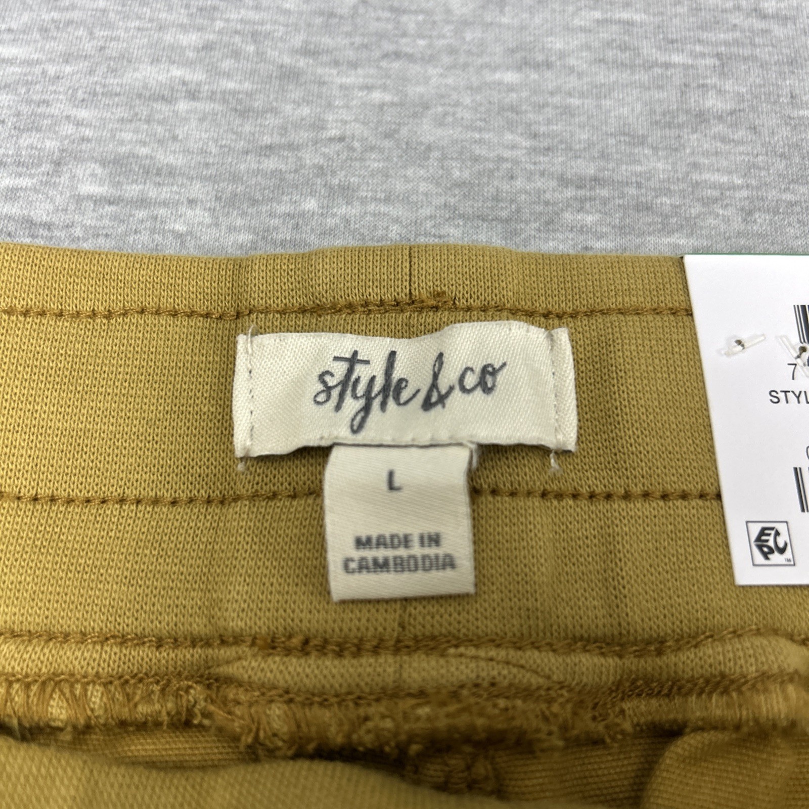 Style & Co Jogger Mid-Rise Comfort Waist Size Large Barley Brown