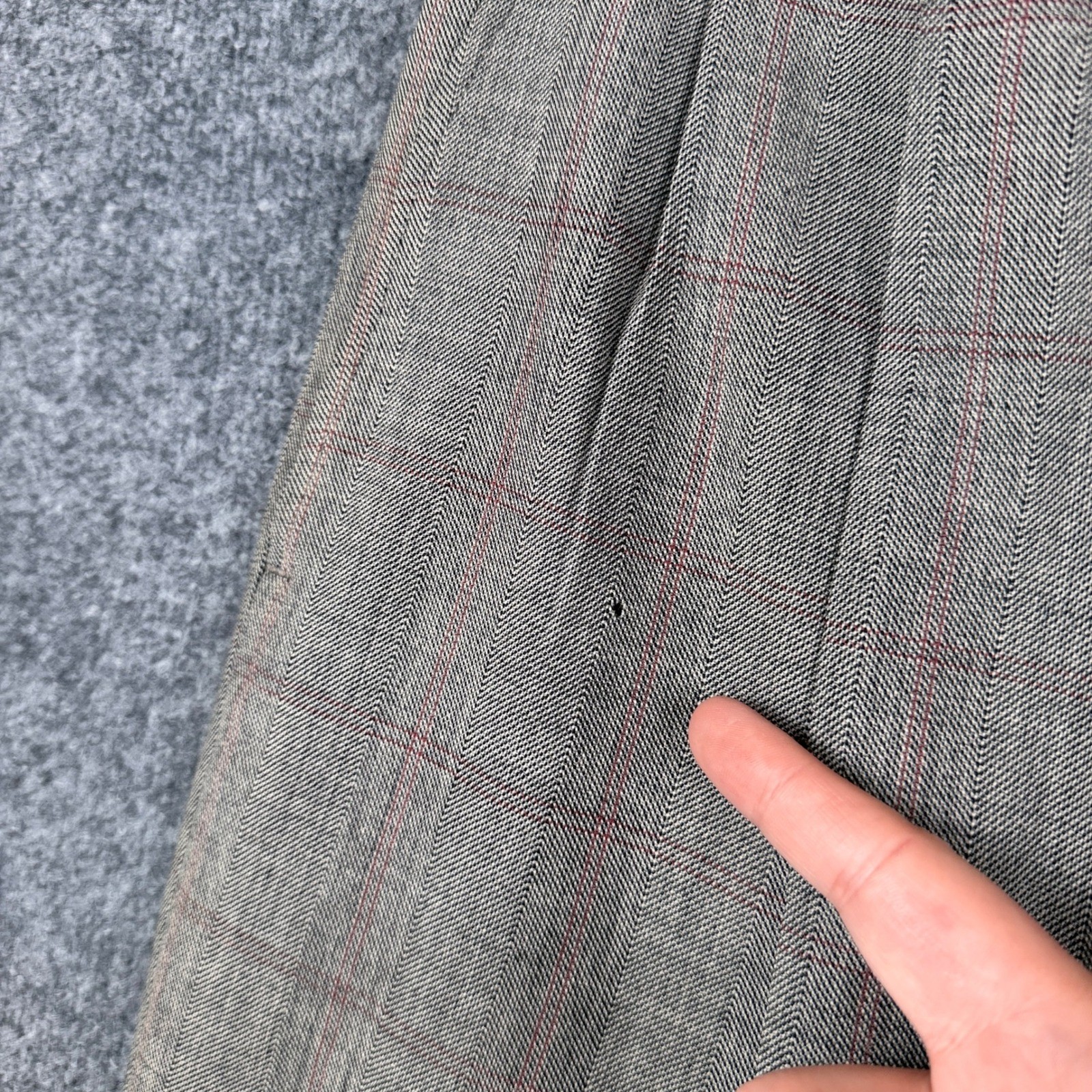 Vintage 50s Drop Loop Pants Mens 32×28 Plaid Wool Talon Zip Pleated Rockabilly