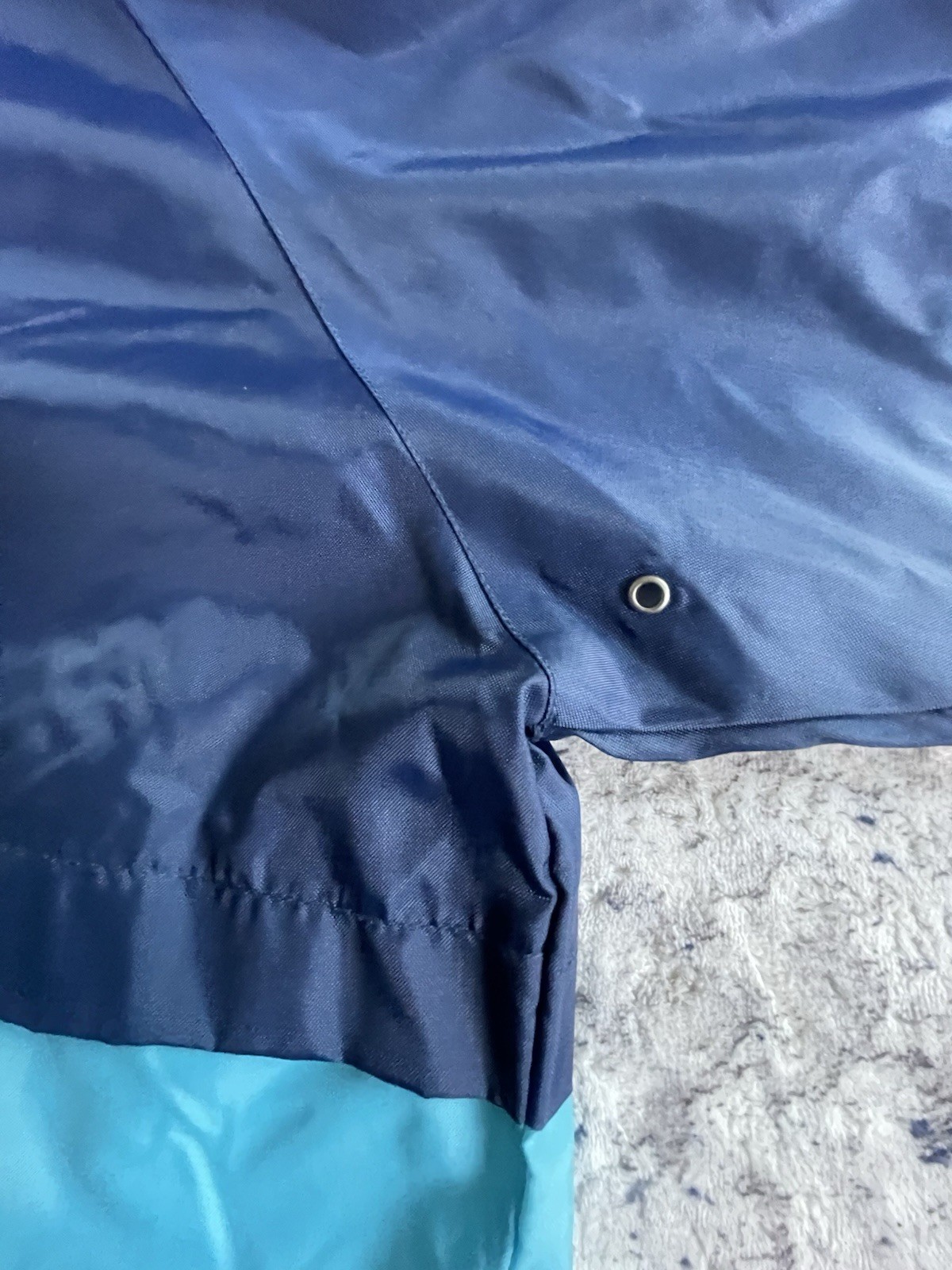 Vintage 90s Colorblock Sailing Jacket Men’s M Aqua Navy Windbreaker Zip Lined
