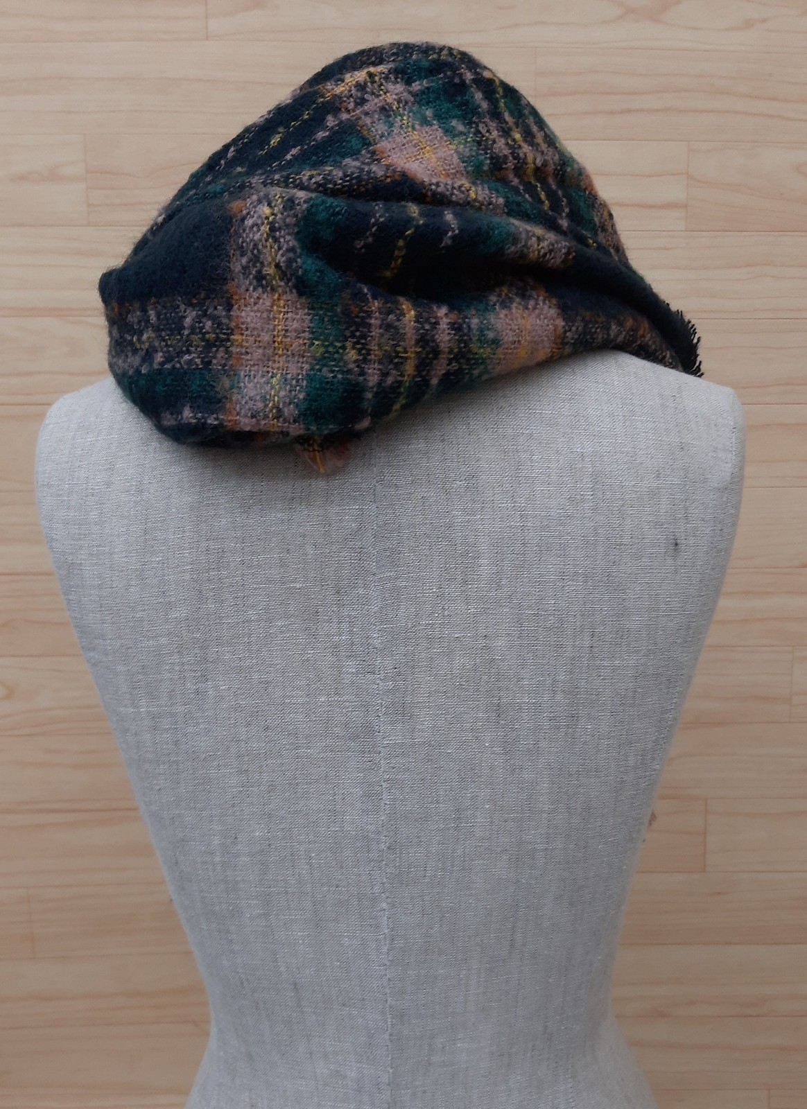J. Jill Womens Scarf Navy Multicolor Plaid Rectangular O/S 251791 CUE1SZ 2210