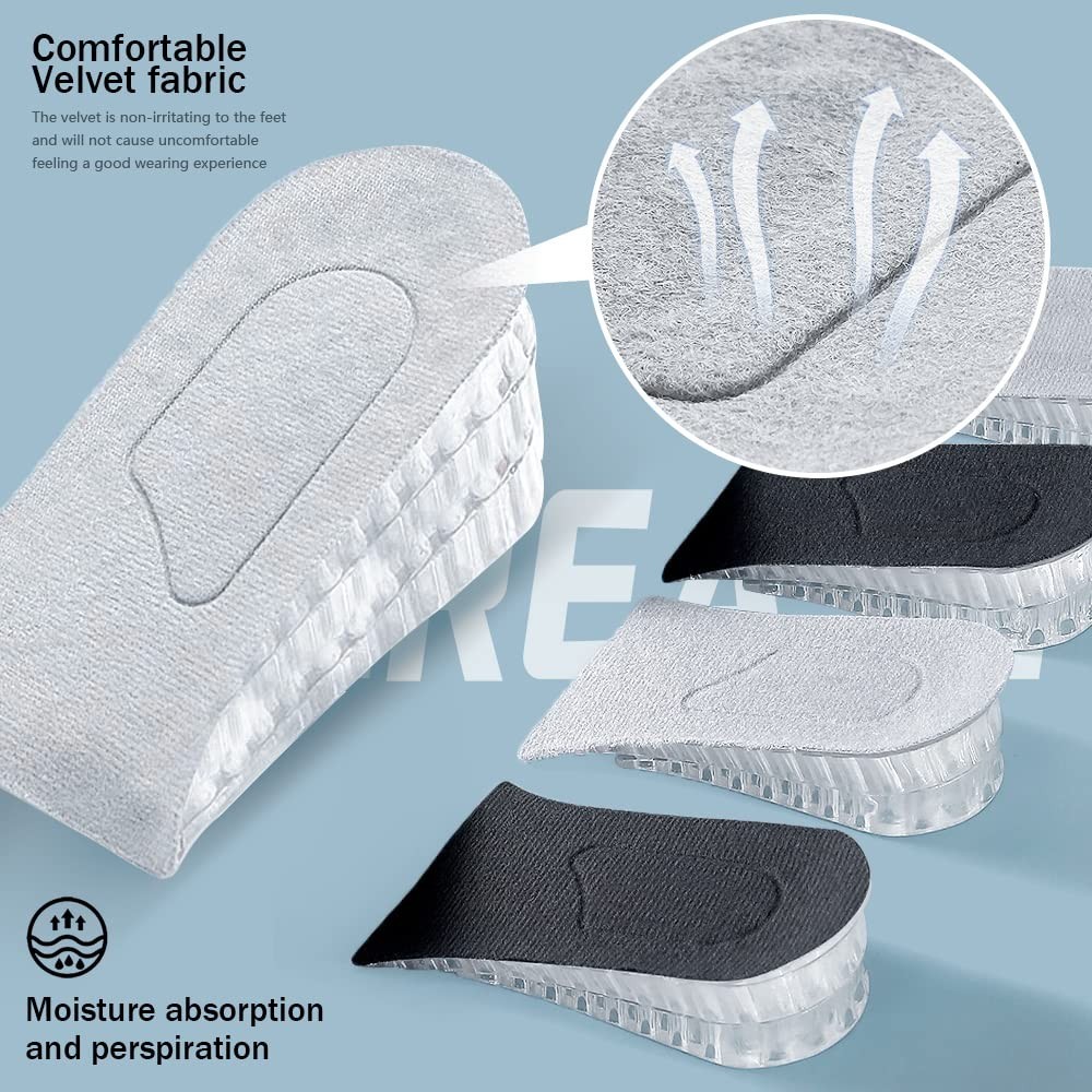 Height Increase Gel Insoles – 5cm Adjustable Heel Lift Inserts for Men & Women
