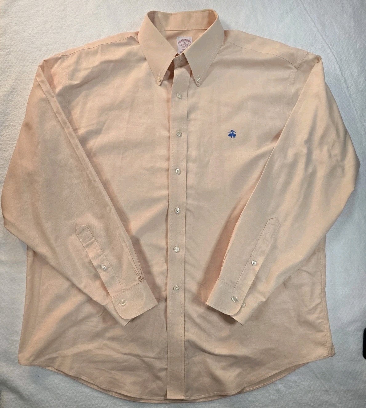 Brooks Brothers Shirt Men XL Yellow Regular Fit Non-Iron Supima Cotton S/S