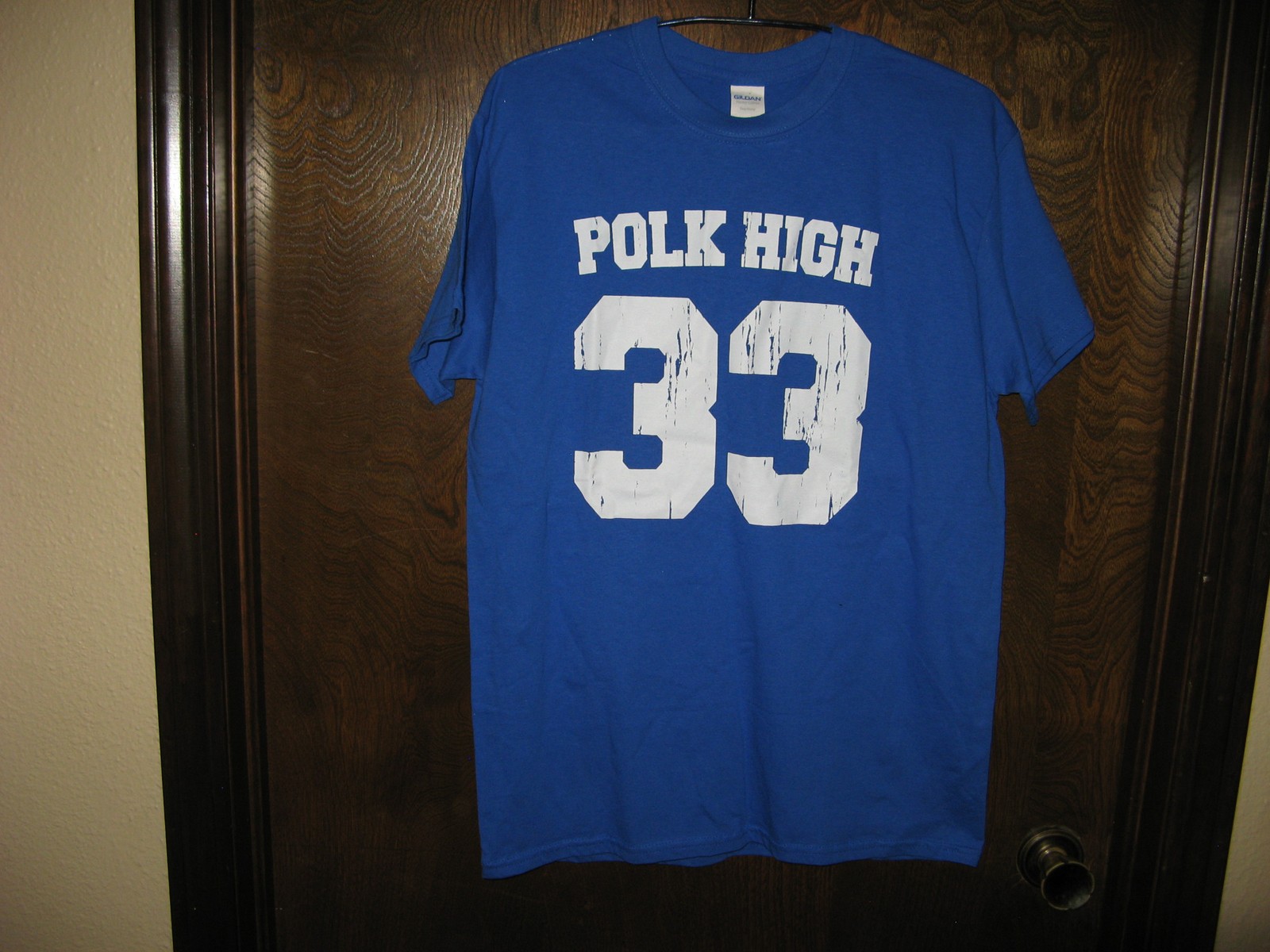 Mens Al Bundy Polk High #33 Blue T-Shirt Jersey Married With Children Size M
