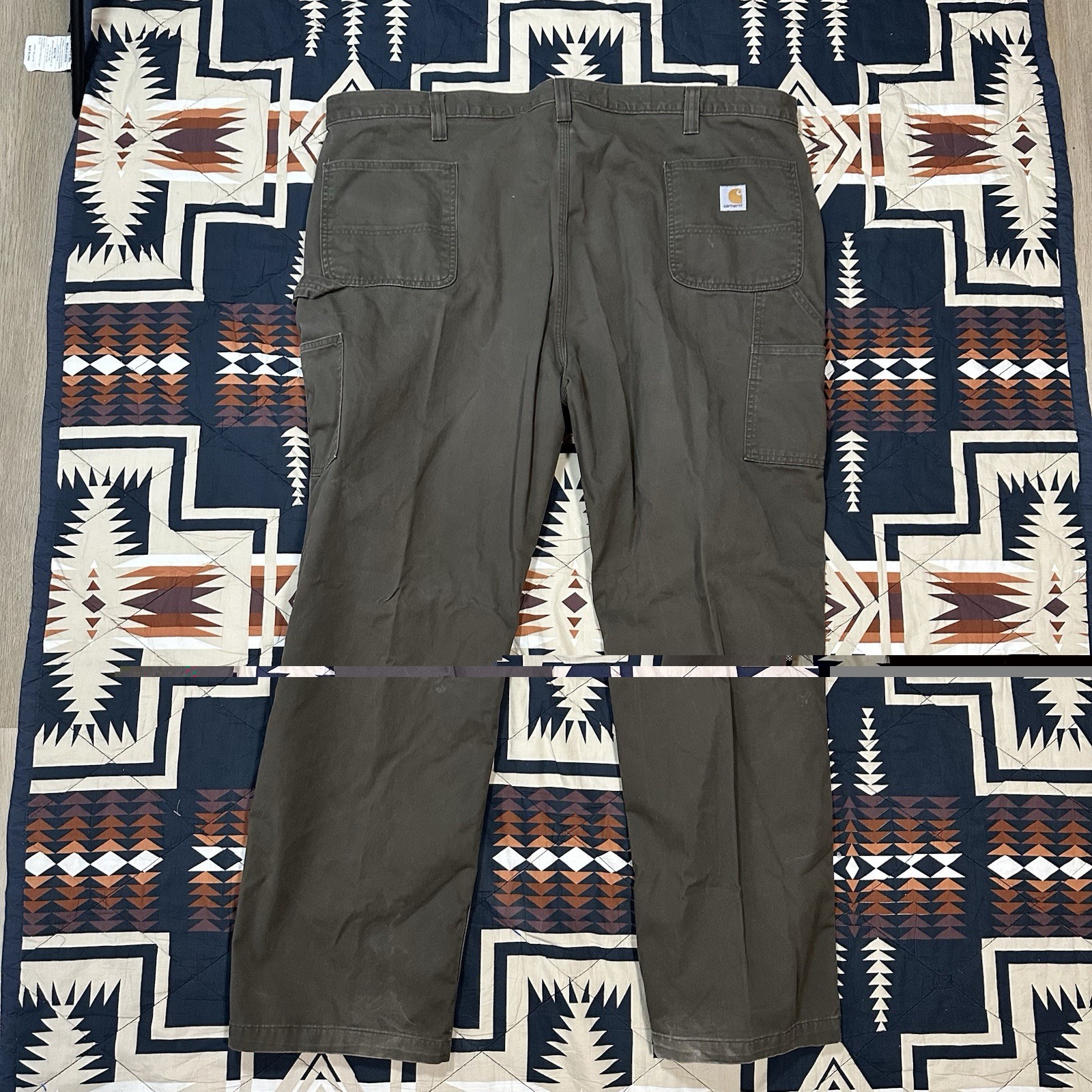 TWO Carhartt Relaxed Fit Carpenter Work Pants 50 X 32 Brown