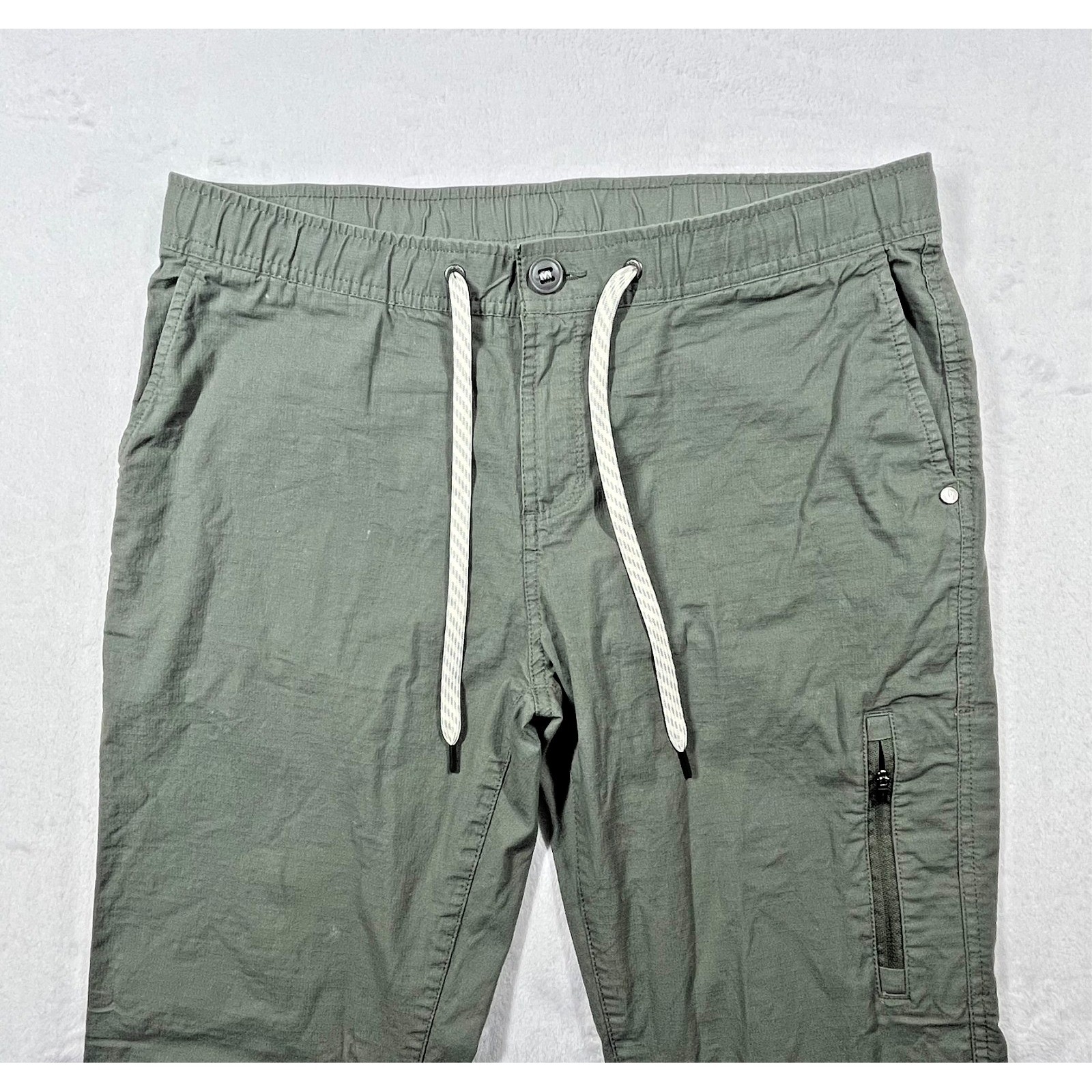 Vuori Ripstop Pants Women Large Olive Stretch VW401 Hiking Utility *Flaws