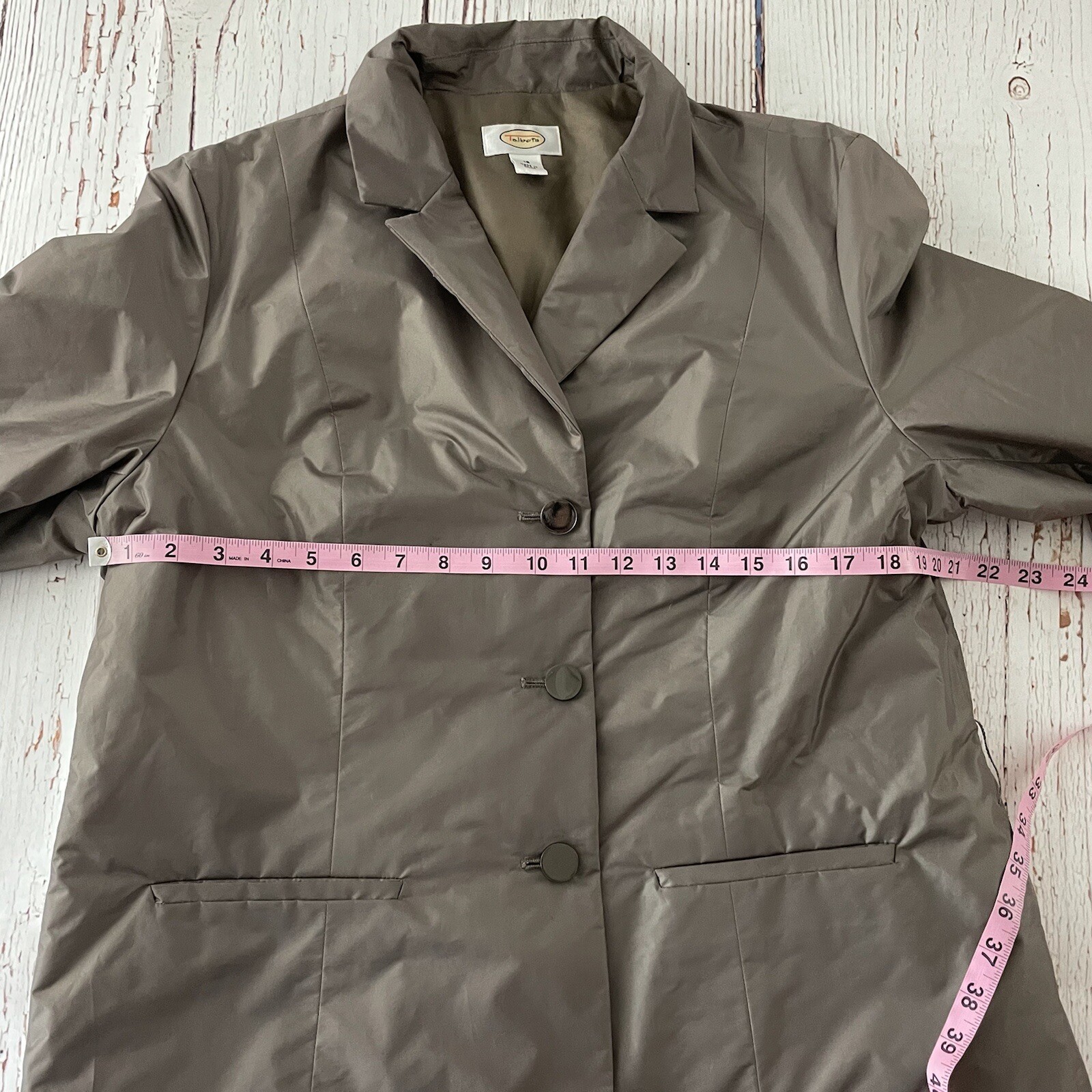 Talbots Button Front Nylon Poly Casual Jacket Women’s 16 Brown