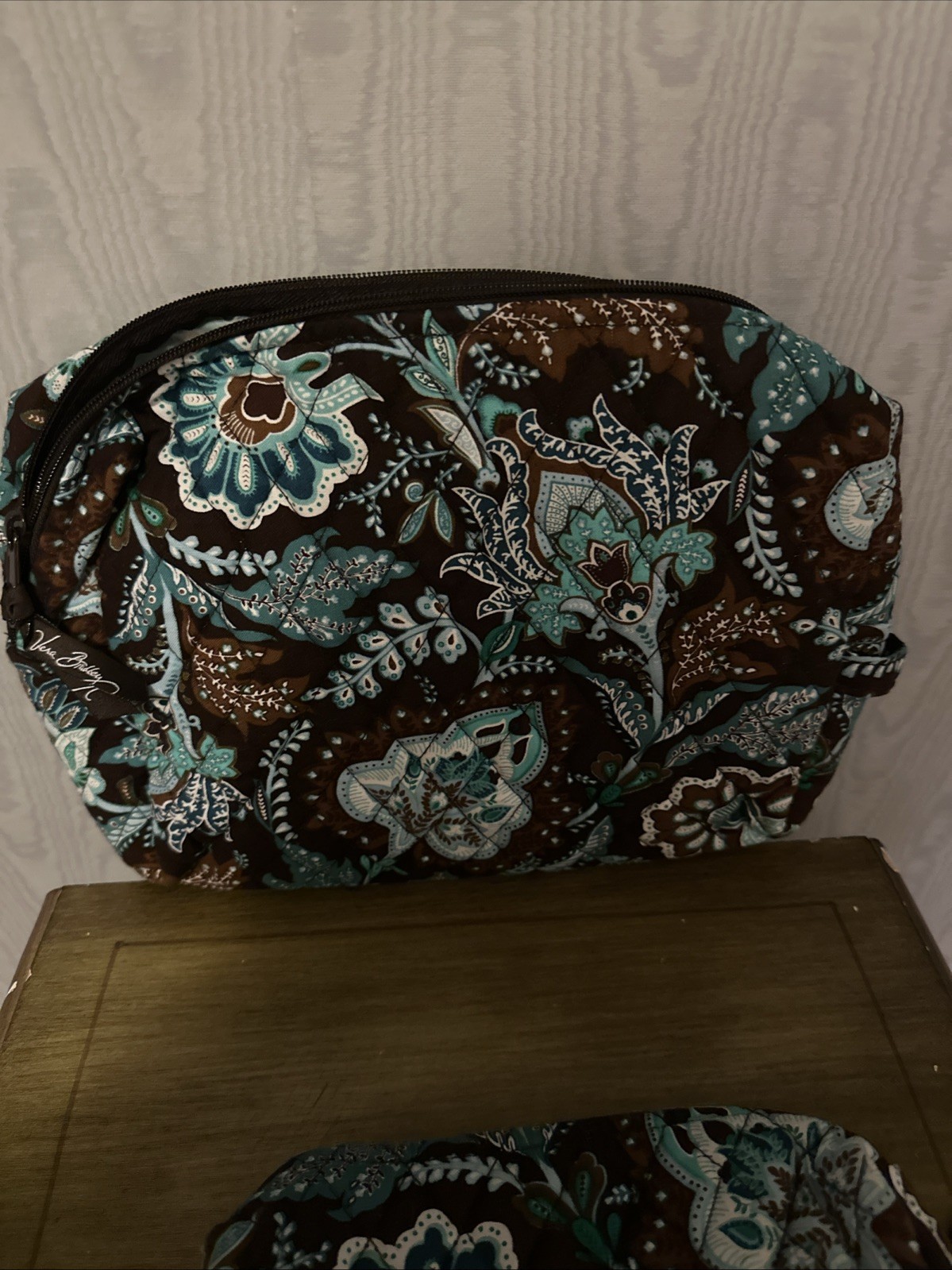 Vera Bradley Java Blue Two Bags One Is 11 Inches And One 7 Inches Zip Bags