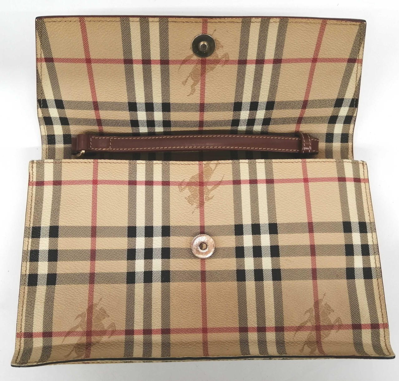 BURBERRY Check Pattern Clutch Bag 10.6 inch