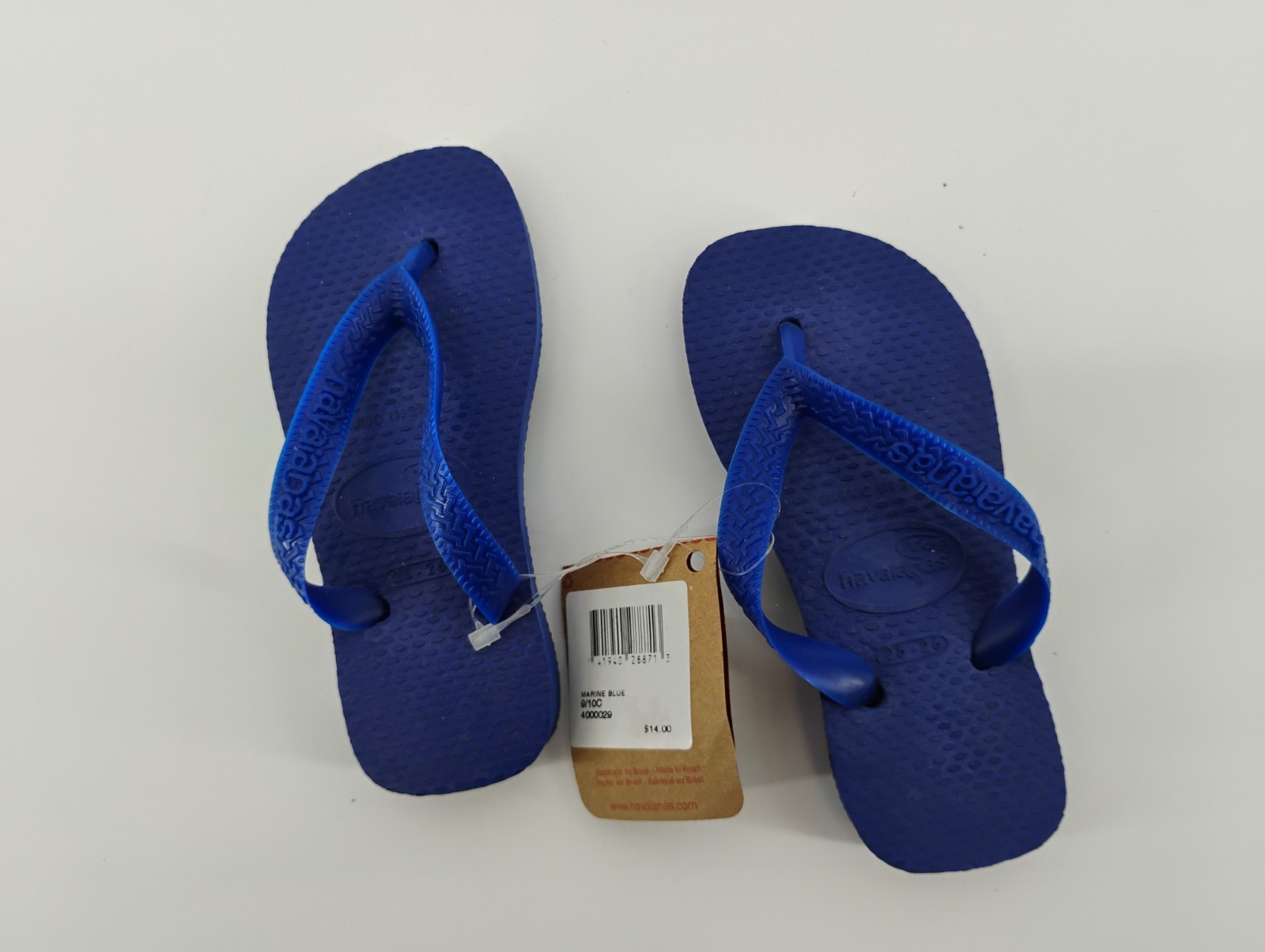 NEW Havaianas Marine Blue Thong Flip Flops, Size 9/10C (25-26) Unisex