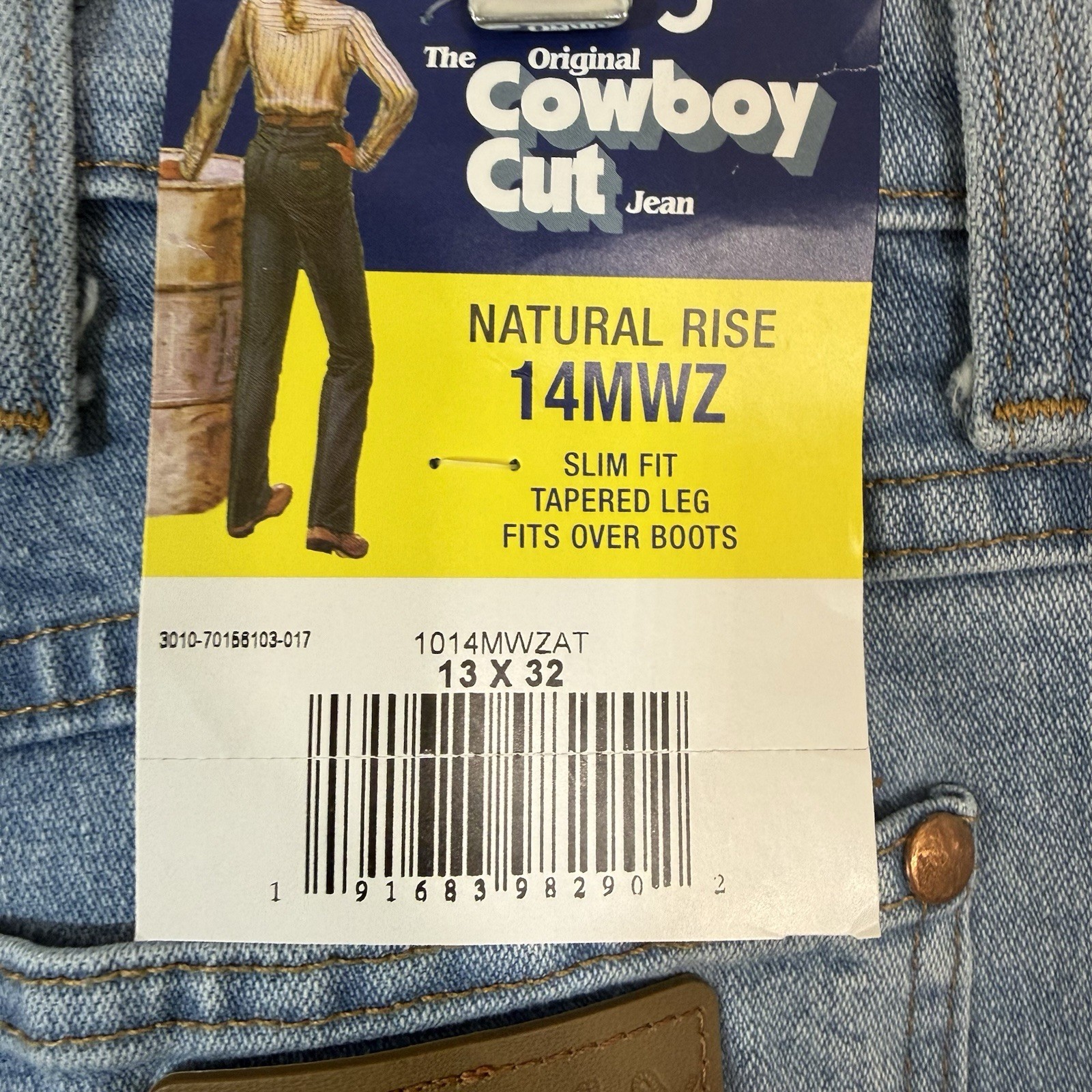 NWT Wrangler Slim Fit Tapered Boot Cut Jeans Womans Sz 13X32 Cowgirl 14MWZ Blue