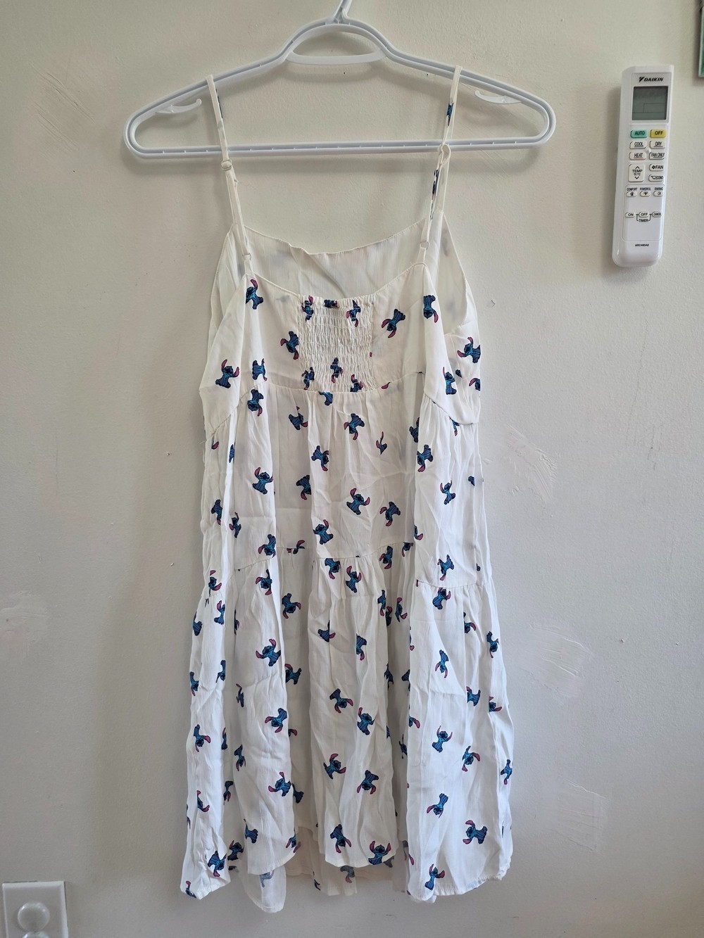 Disney 100 x Primark Lilo & Stitch Cami Dress White Tiered Sundress Size S Small