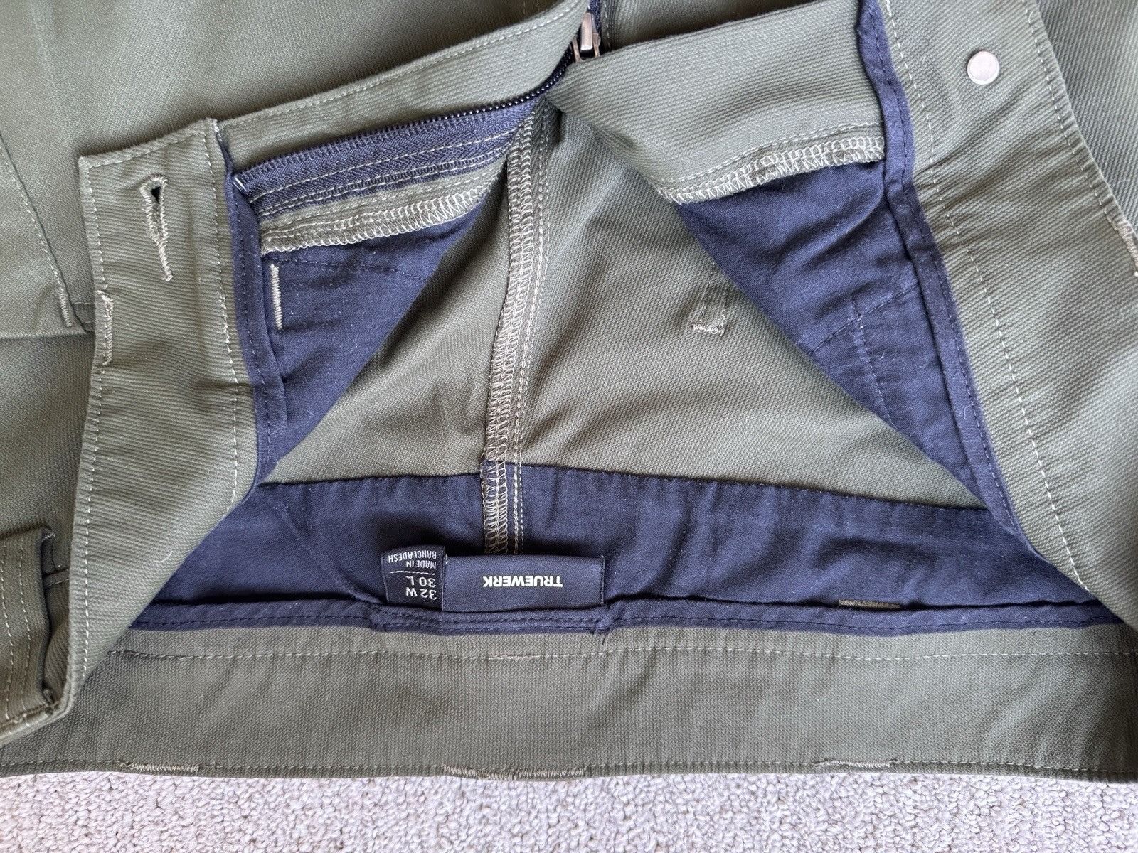 Truewerk Men’s Performance Workwear Pants 32×30 Edo Green Utility