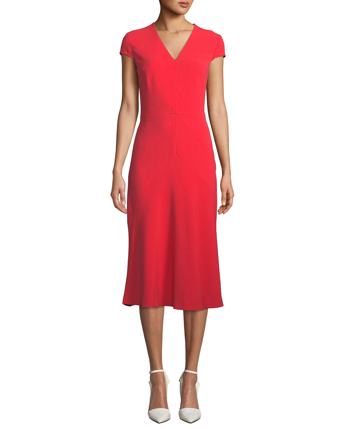 $1.3K Escada midi long dress in red sz 44 14 XL