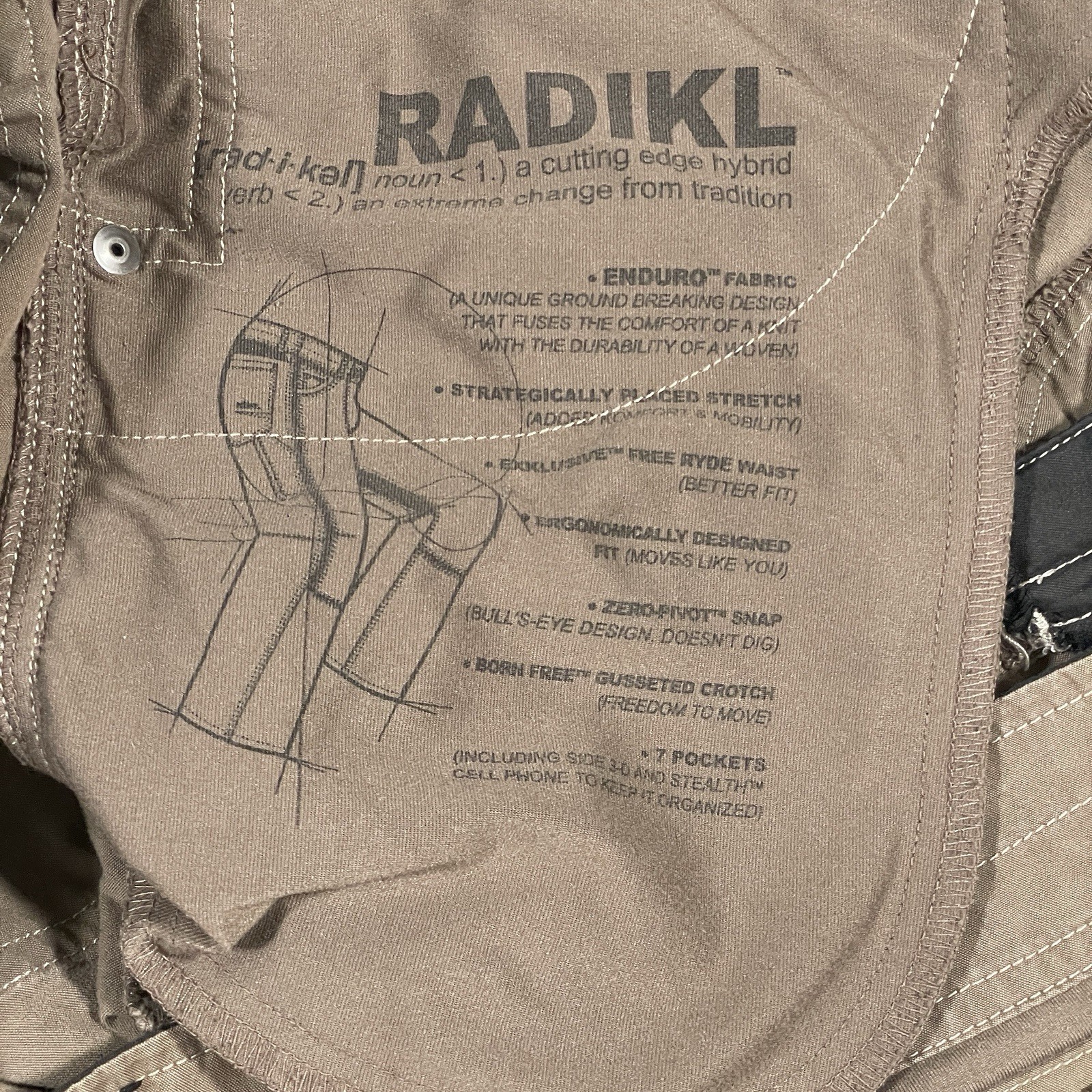 Kuhl Pants Mens 36×32 Brown Radikl Stretch Performance Outdoor Hiking Climbing