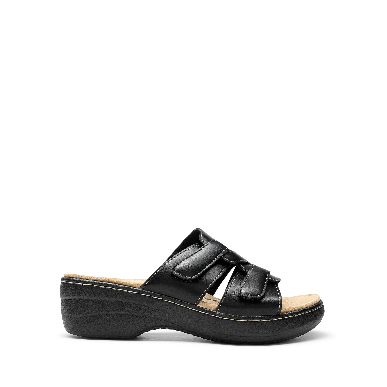 US Women Arch Support Slide Sandals Adjustable Straps Beach Low Wedge Sandals US