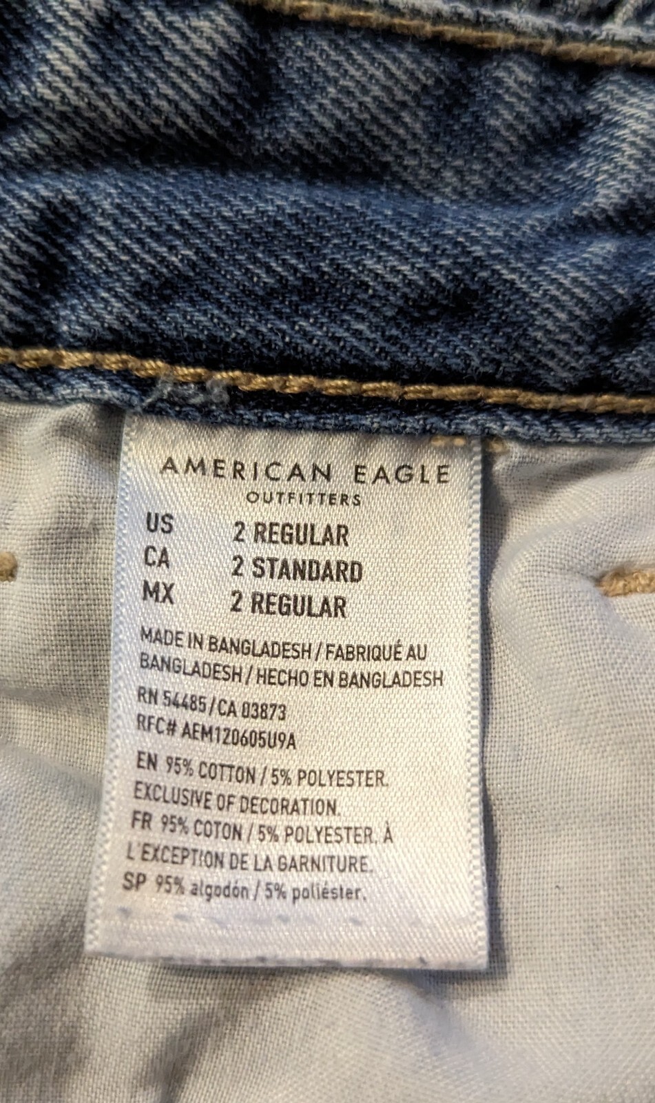 American Eagle sz 2 Mom Jeans cotton polyester blend blue 1998