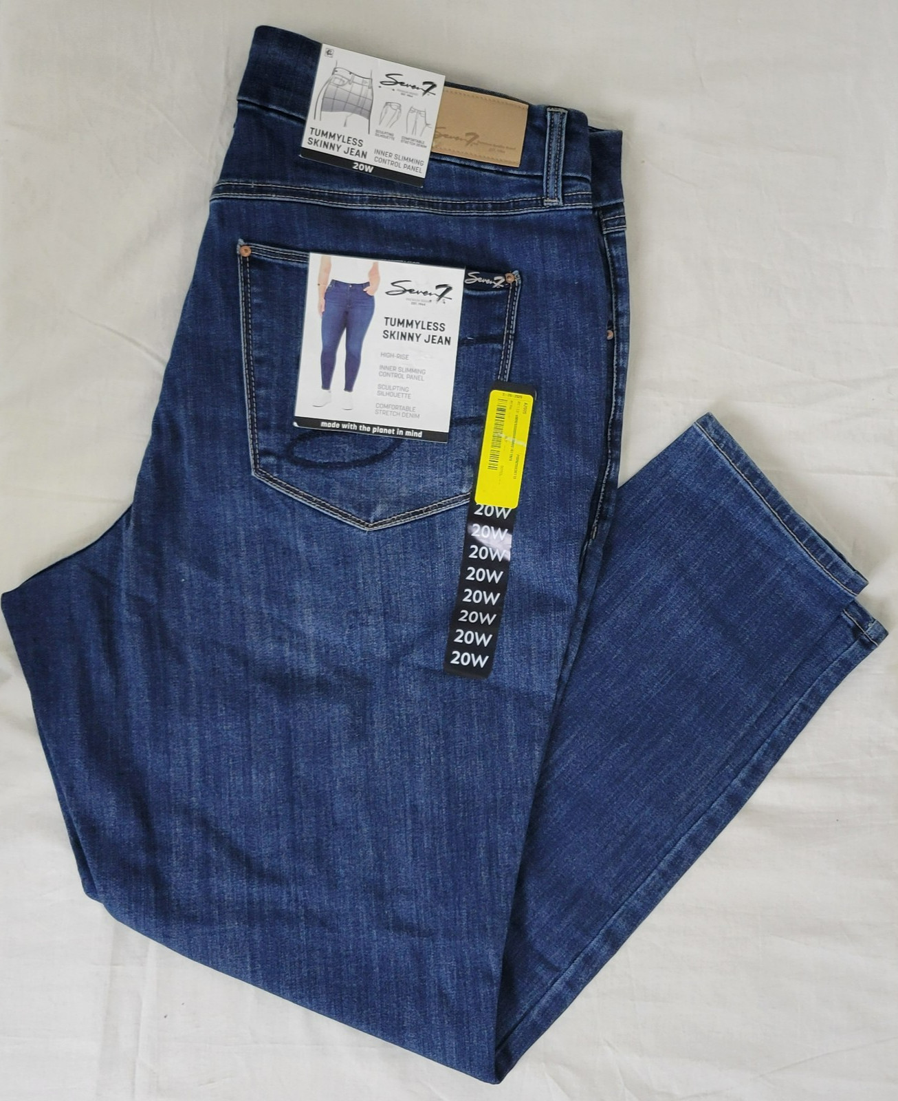 Seven7 Tummyless High Rise Comfy Stretch Skinny Jean Slimming Women SZ 20W Mulan