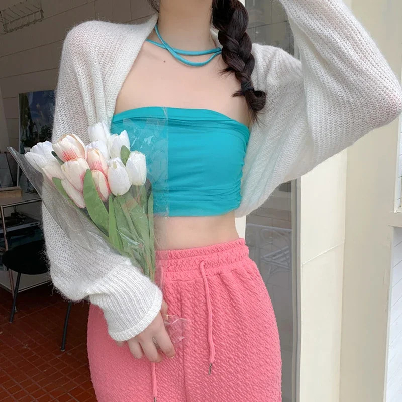 Women’s Summer Open Front Bolero Shrug Long Sleeve Solid Color Sun