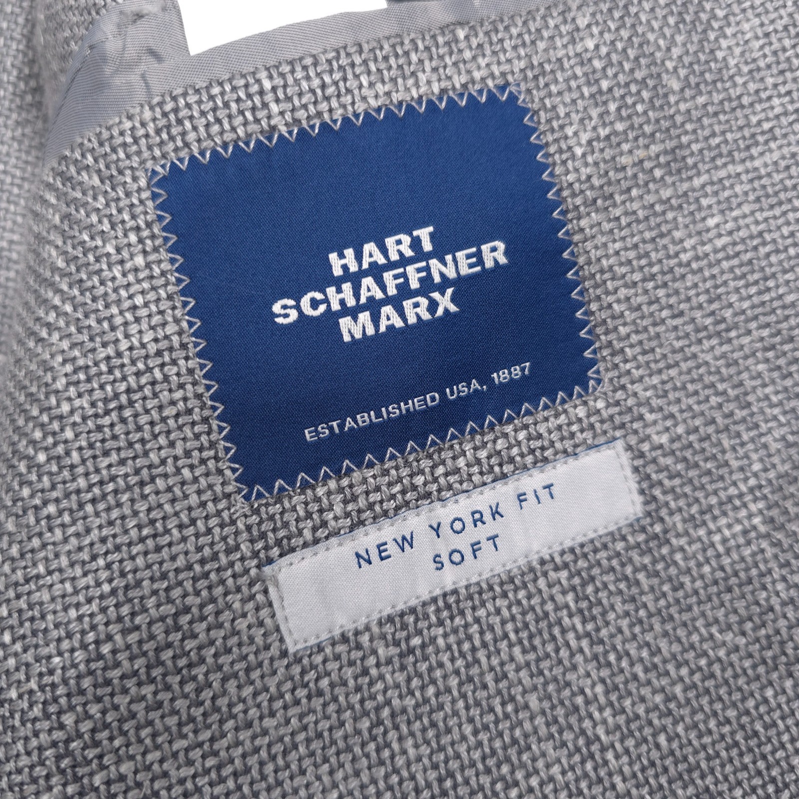 $648 Hart Schaffner Marx Gray Hopsack Sport Coat Blazer Jacket Mens Size 40R