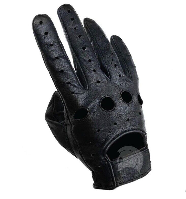 XS Driving Gloves Motorcycle Bikers Leather Police Black Chauffeur Womens Small