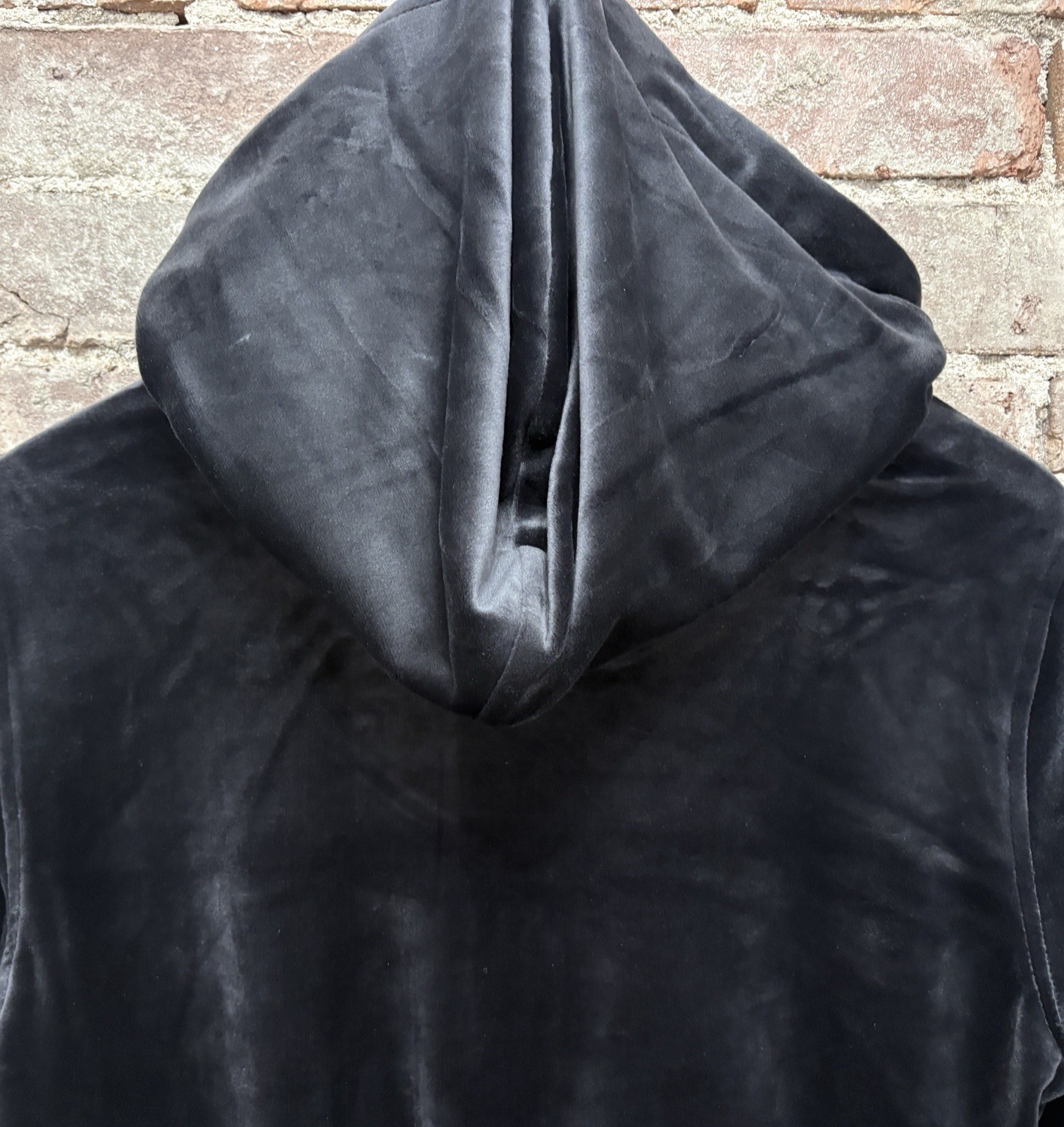 NWT No Boundaries Black Soot Velour Hoodie Jacket Zipper Women’s Size M (8-10)