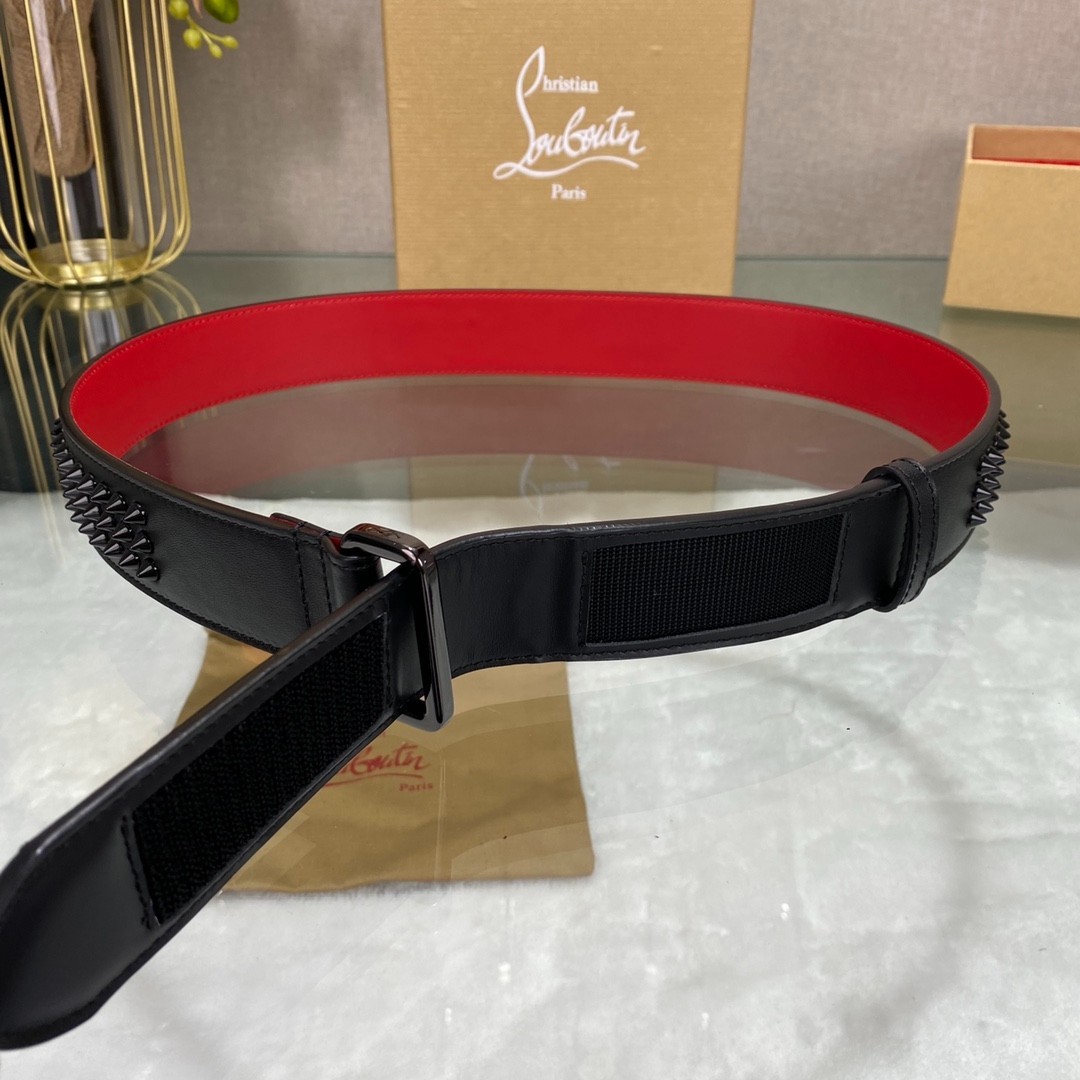 Authentic Christian Louboutin Belt Gunmetal Buckle 3.5cm/1.38″