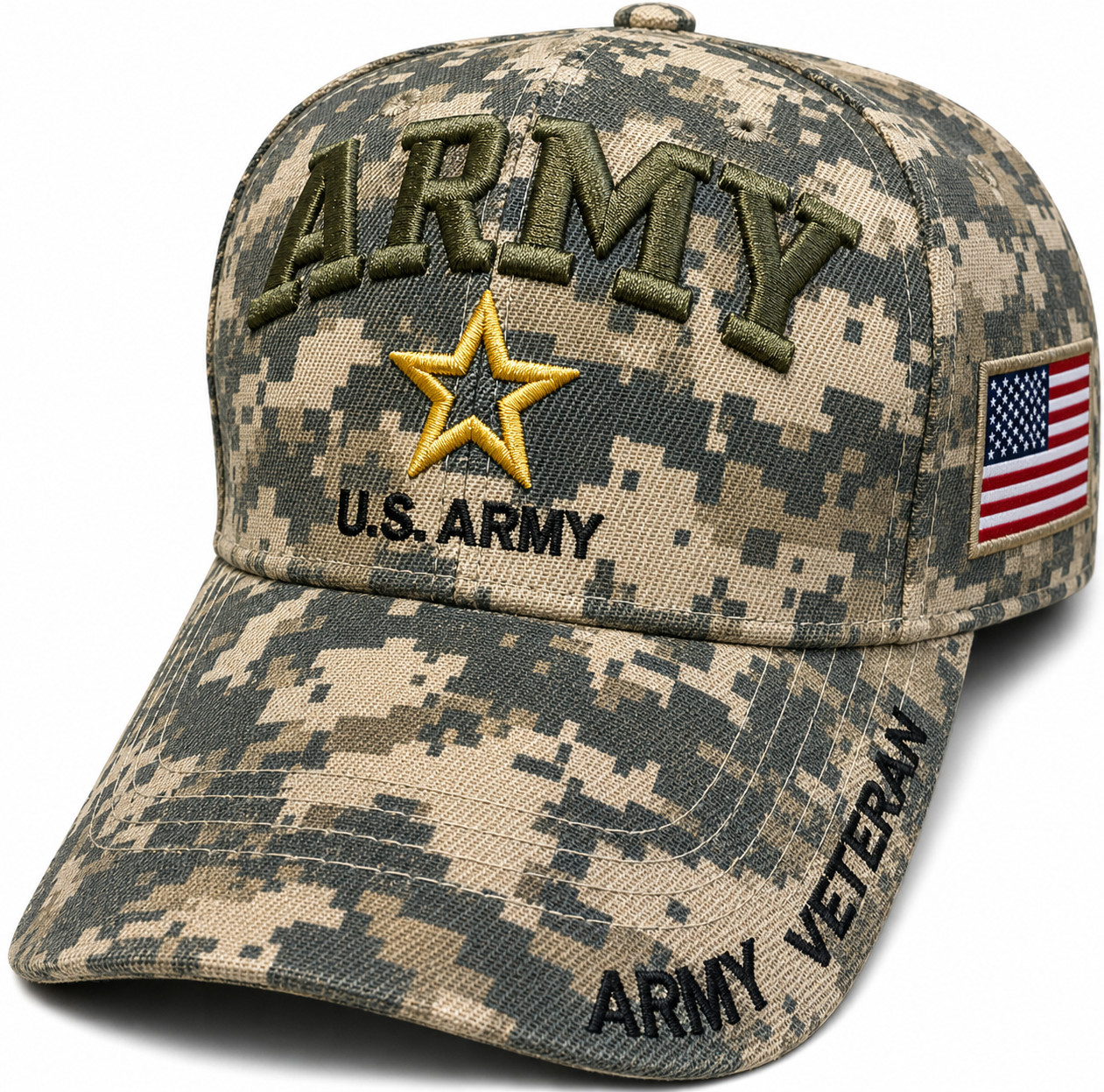 U.S Army Veteran Cap Camo New Digital pride Adjustable one size fit most