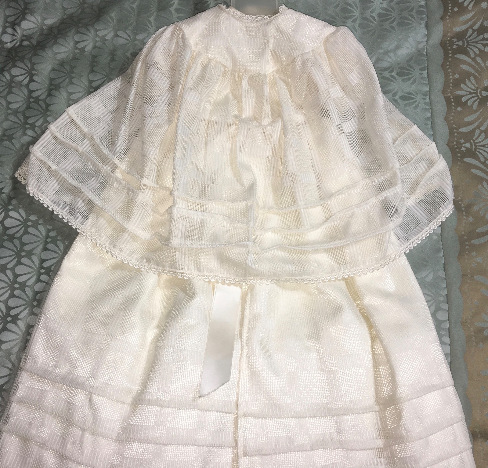 Vintage Maraly Baptism Christening Outfit Gown Mexico Shoes Bonnet Cape Bautizo