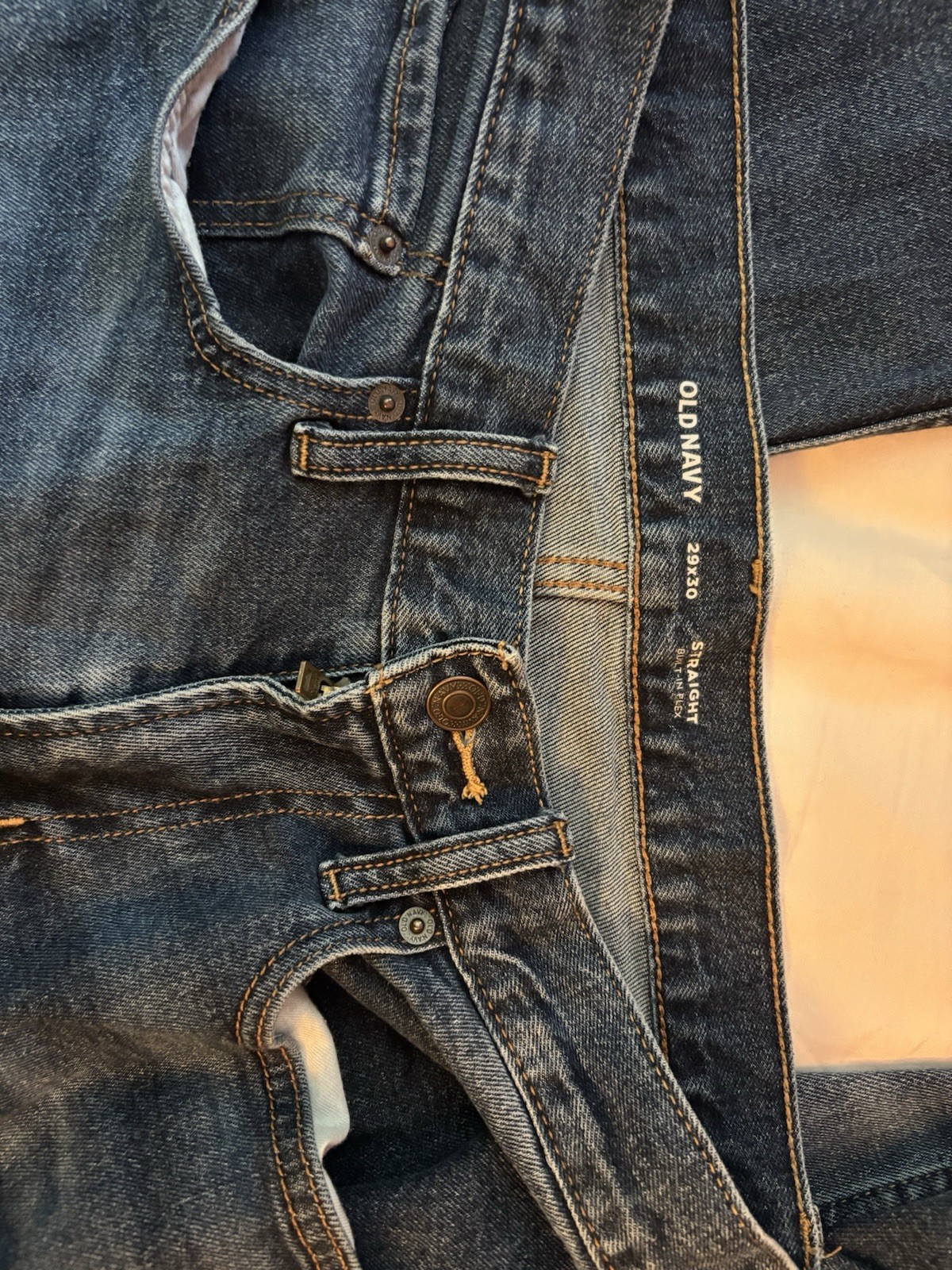 Old Navy Built-In Flex Stretch Straight Fit Blue Medium Wash Denim Jeans 29×30