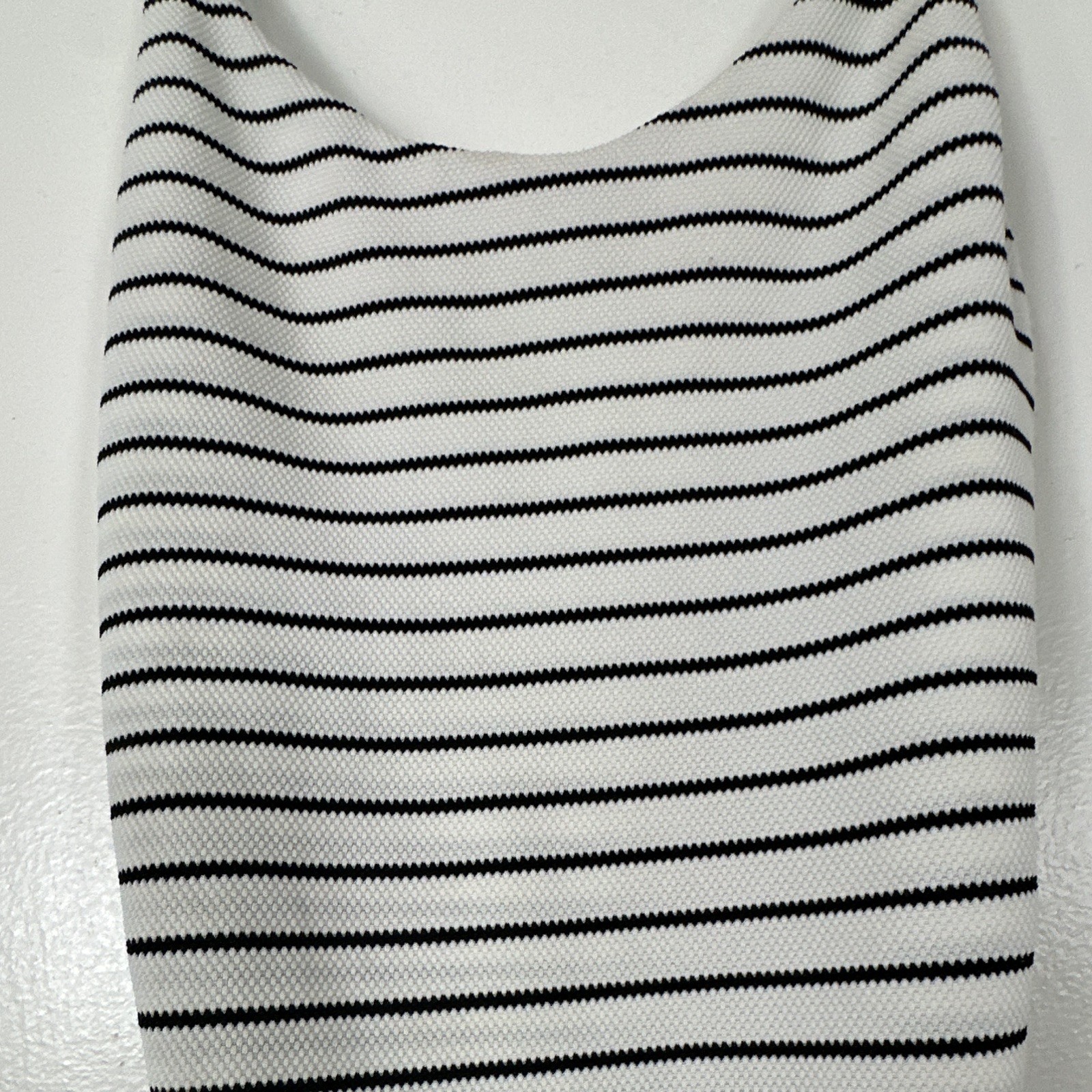 Lilikoi Black & White Striped Textured Stretch One Piece Bodysuit Women’s S