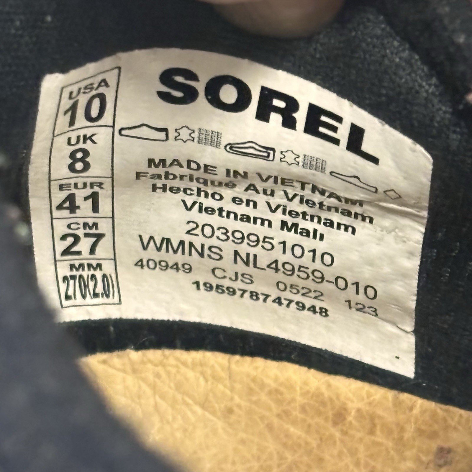 Sorel Kinetic Impact II Strap Sneakers Women’s 10 Black Mesh And Leather