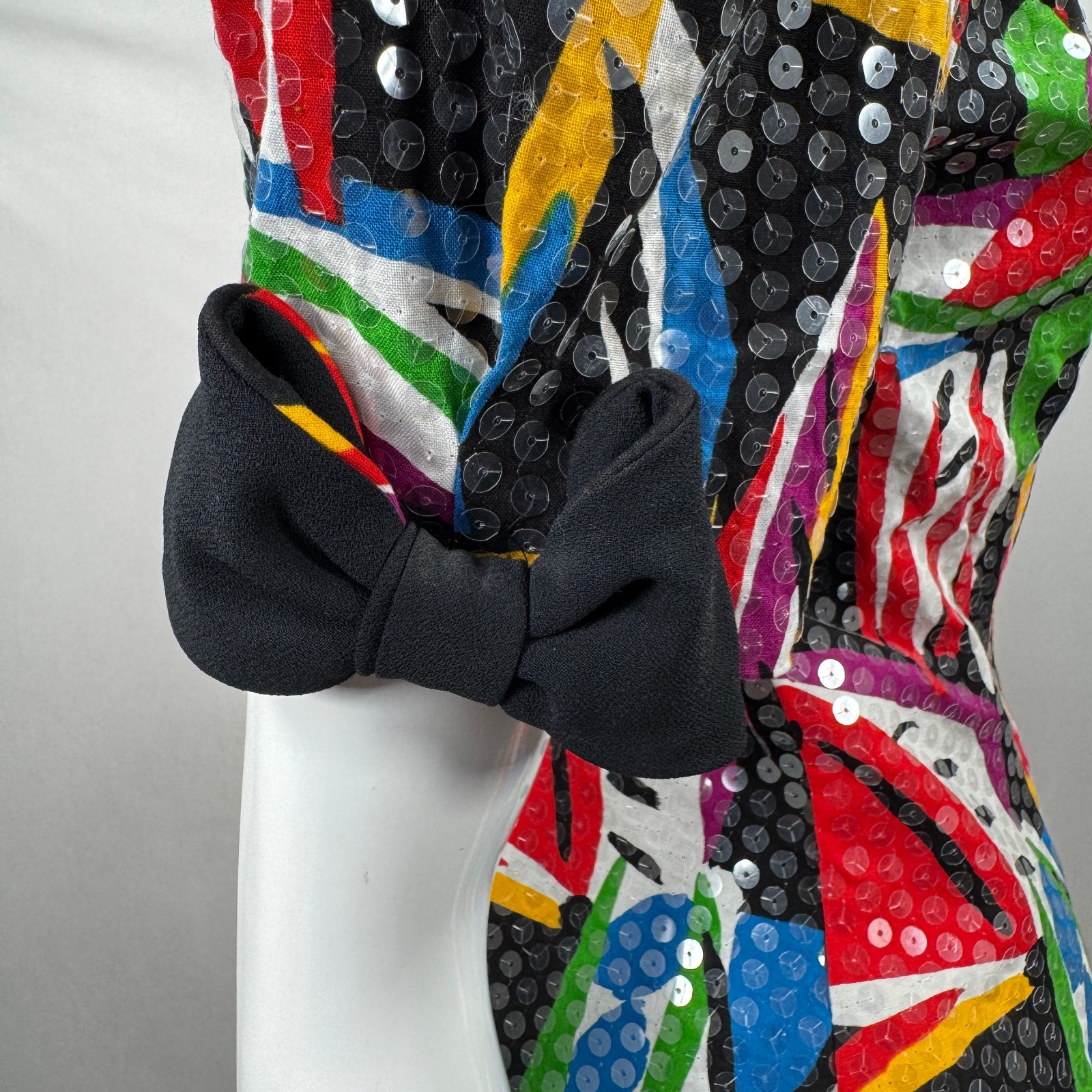 Saks Fifth Avenue Colorful Jacket Sequins Buttons 100% Cotton Fashion, Size 6