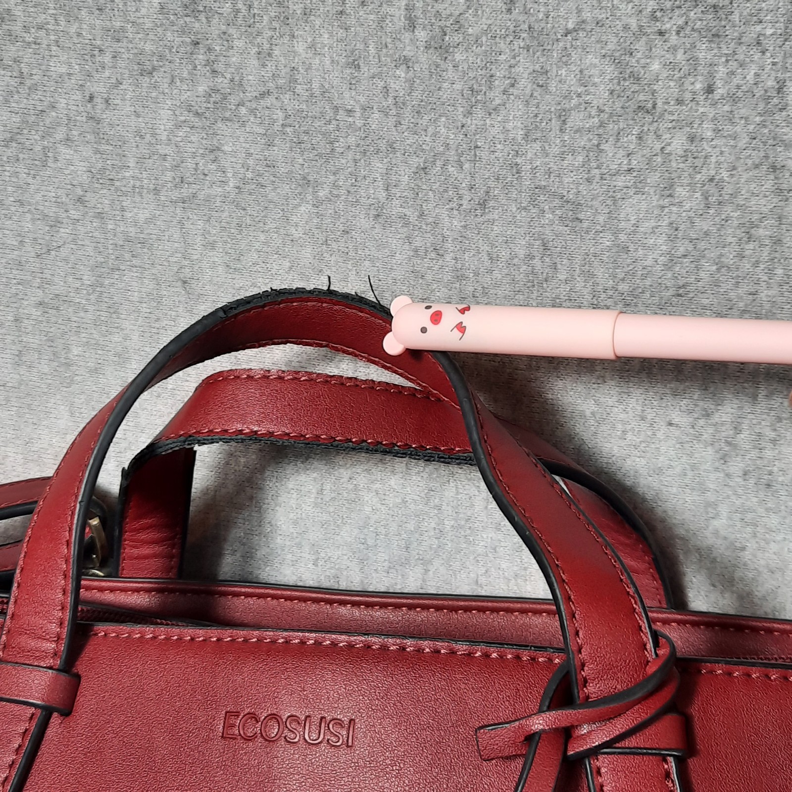 Ecosusi Designer Handbag Laptop Maroon Vegan Leather Womens Convertible Bag