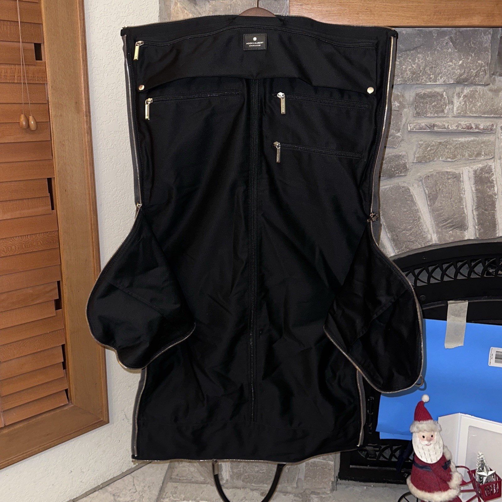 Mint Hook & Albert Canvas Leather 2-in-1 Garment Bag Weekender Duffle 22x13x10