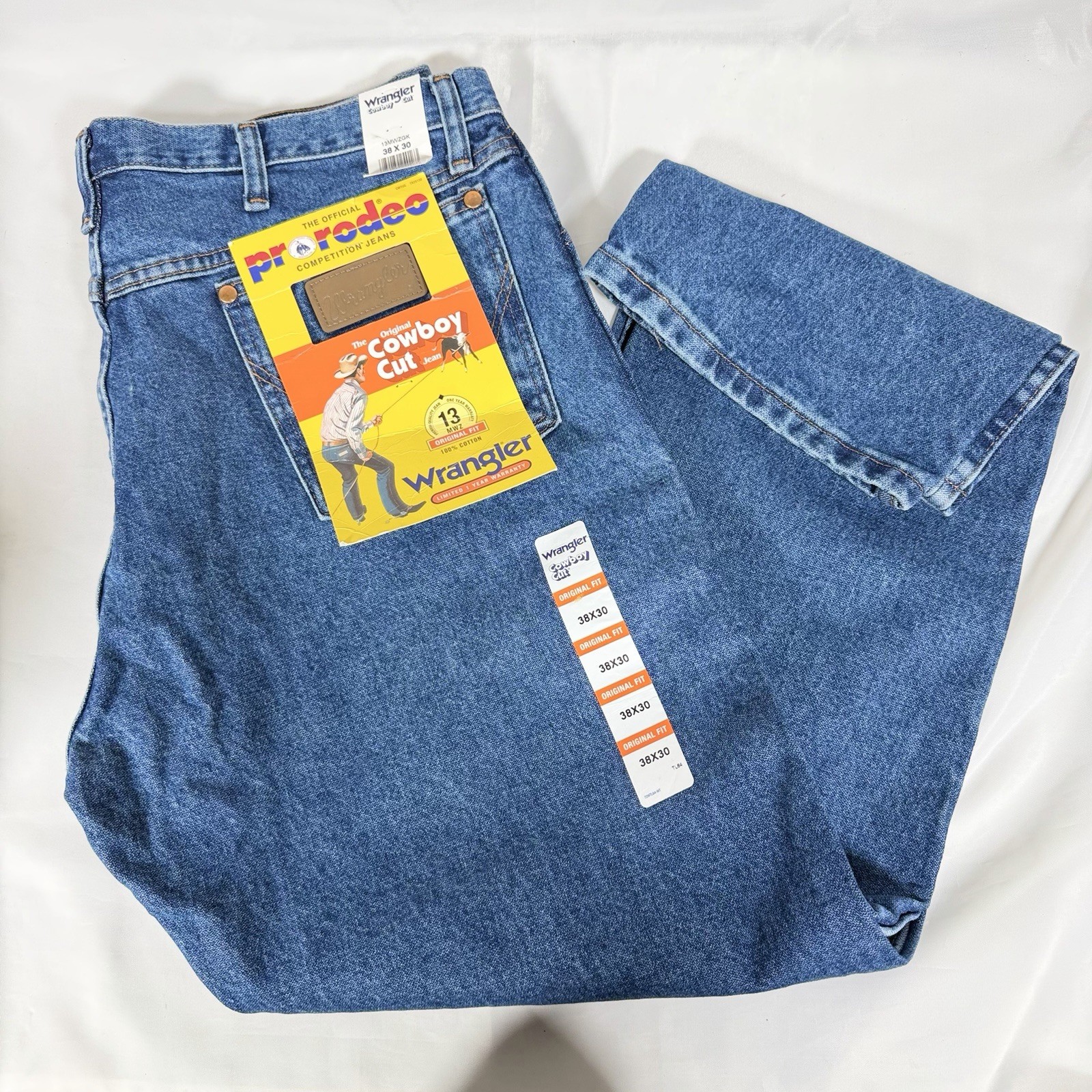 Wrangler Jeans Mens Cowboy Cut 13MWZ Pro Rodeo Rigid Indigo Denim Original Fit