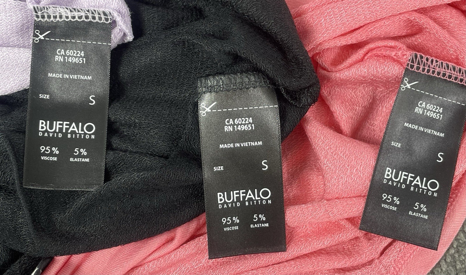 Buffalo Ladies French Terry Short Sleeve Top Pick Size Pink, Black or Lilac NWT
