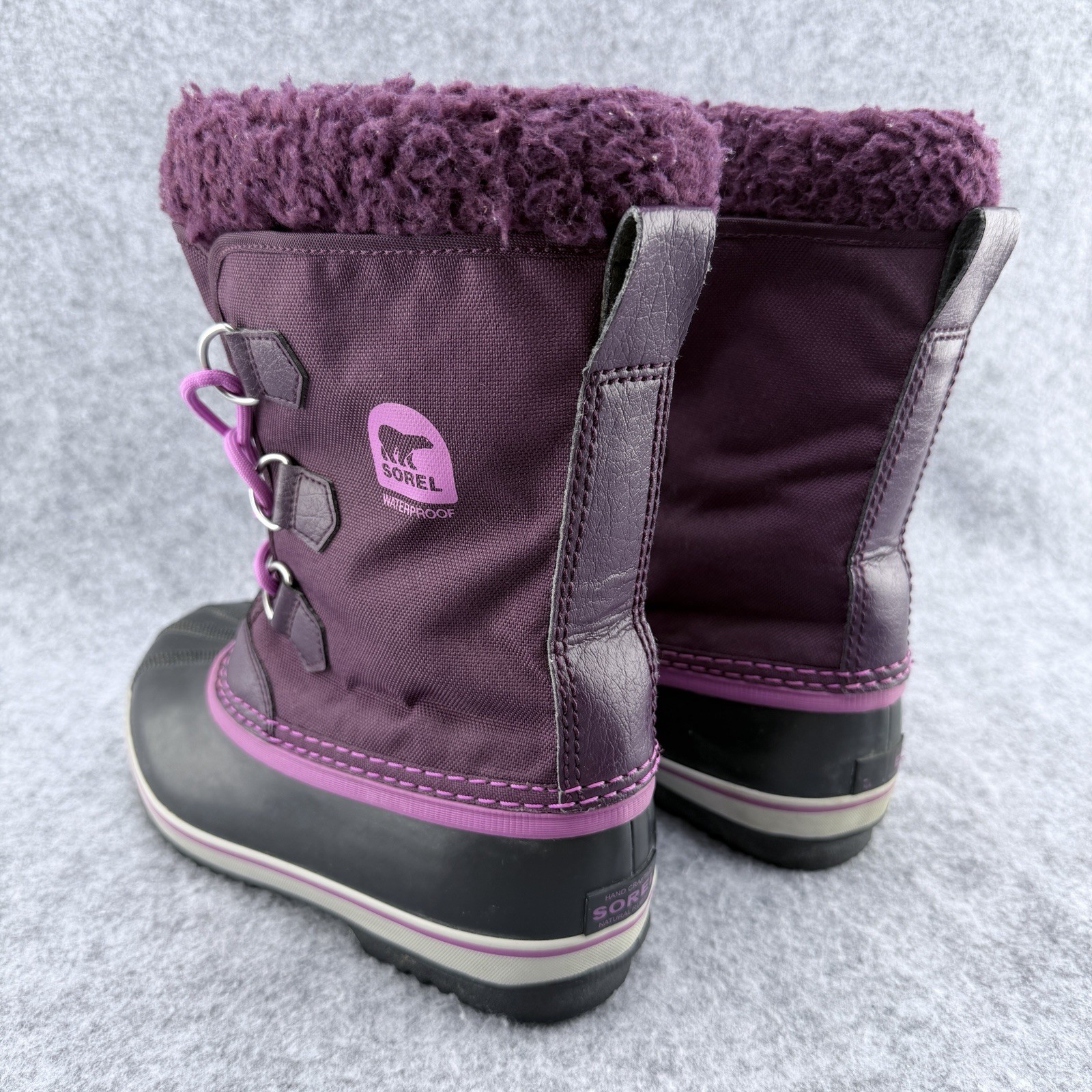 Sorel Waterproof Faux Fur Adjustable Lined Boot Women’s Size 5 Purple NY1879-562