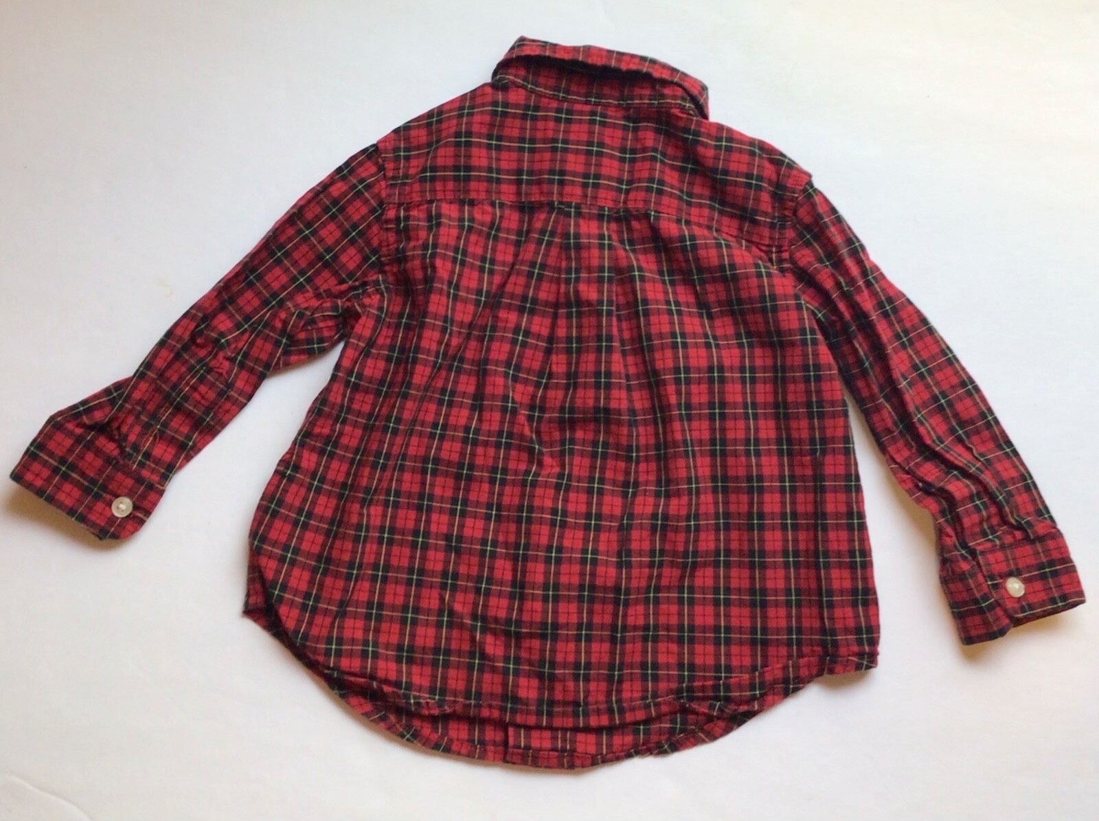 Ralph Lauren Kids Plaid Button Down Shirt 9M Red Tartan Check Classic Holiday