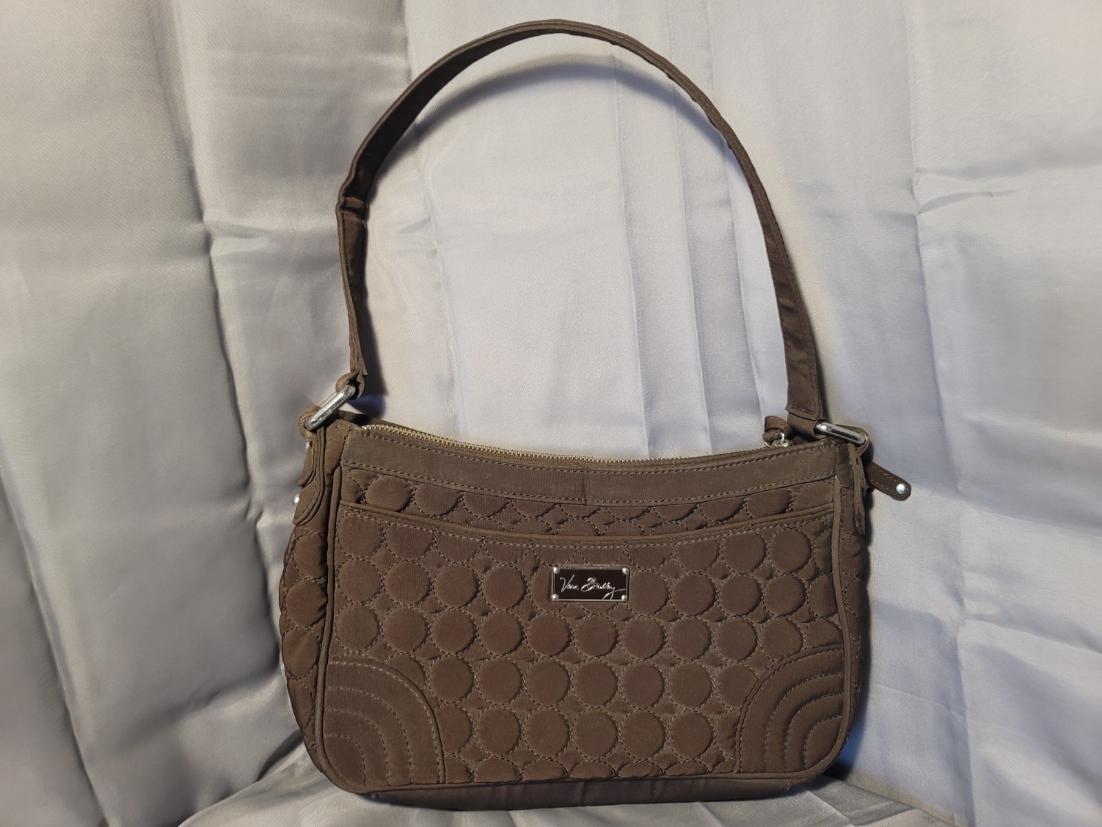 Vera Bradley Brown Espresso Quilted Shoulder Bag Purse Everyday Microfiber