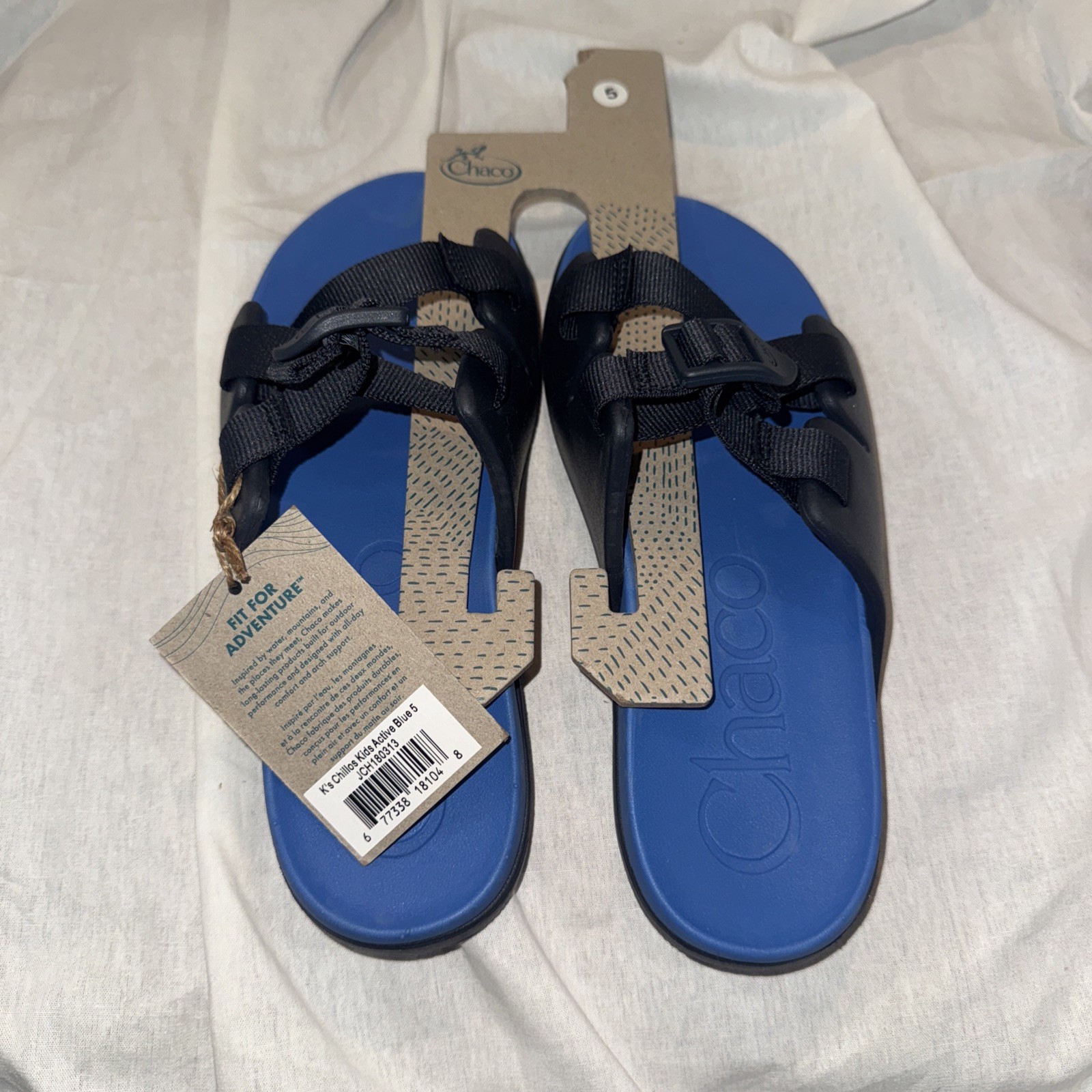 Chaco Unisex Big Kid CHILLOS Sandal, Active Blue, Sz 5, NWT