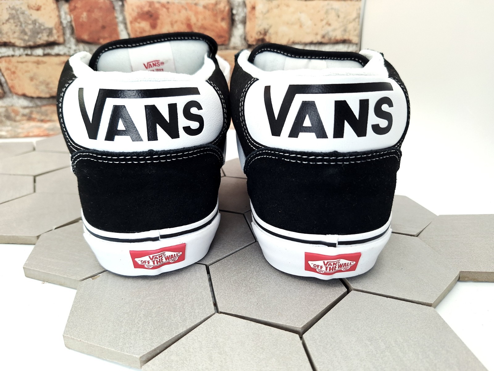 Vans Knu Mid Black White Suede Retro Chunky Mid Men Sz 13 New Sneaker Classic