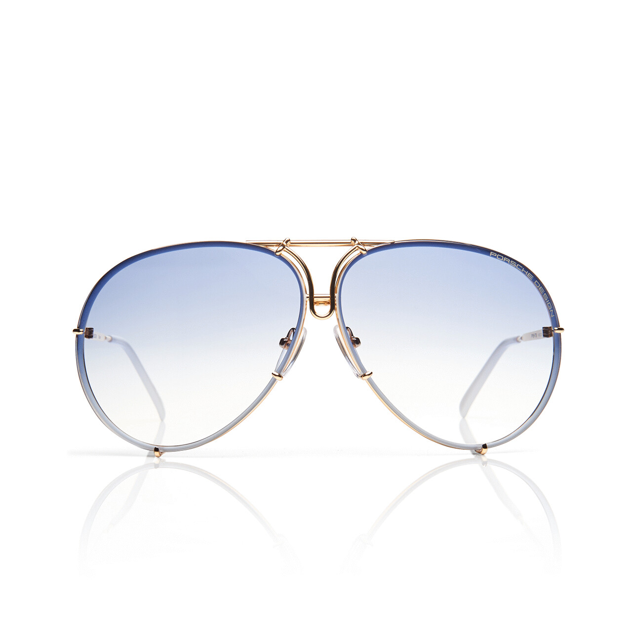 Porsche Design P8478 Iconic Sunglasses W Yellow Gold/Blue Gradient +Extra Lenses