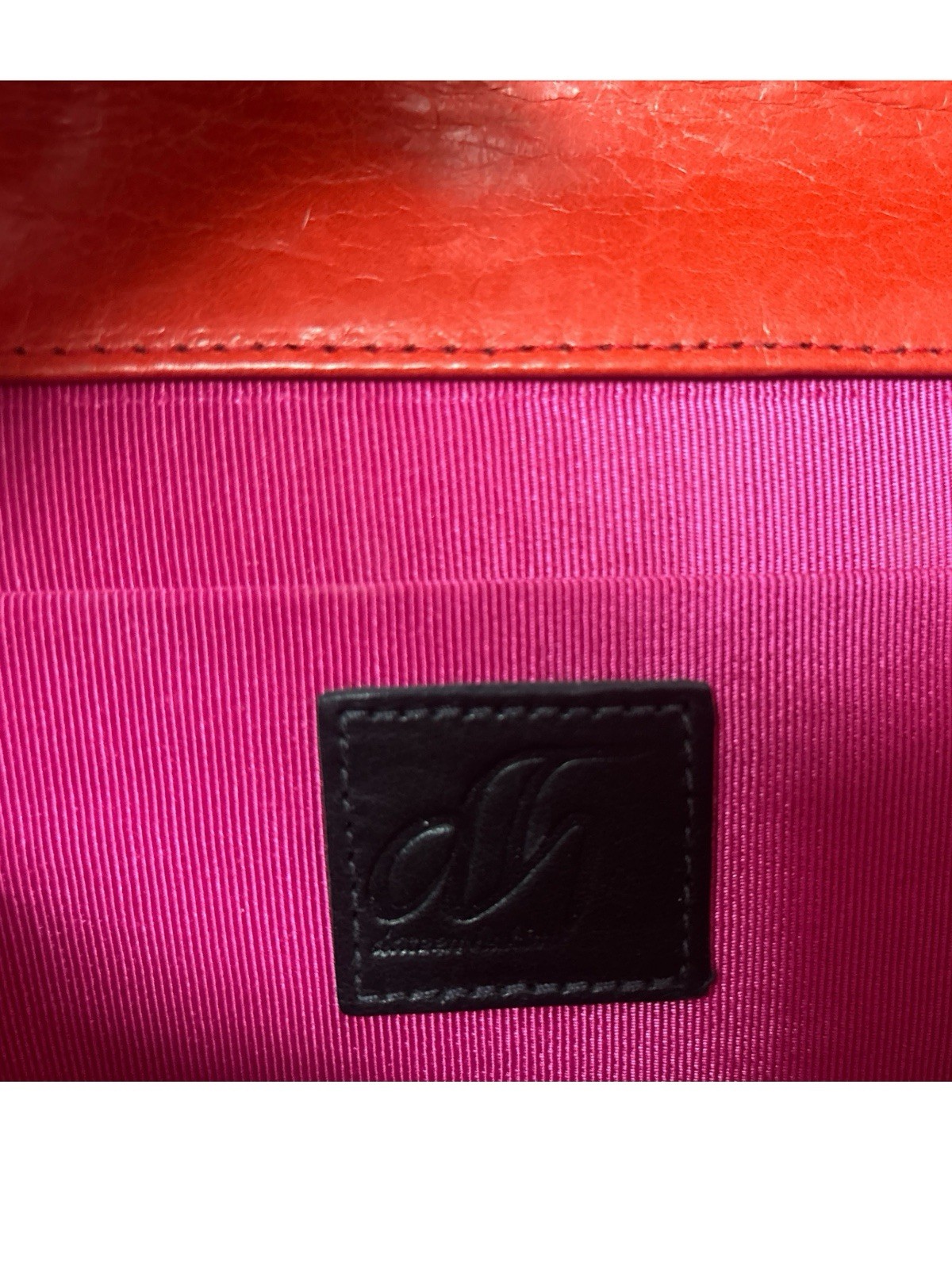 Dareen Hakim “Le Icon” Clutch with Gold Medallion Pink Lining Magnetic
