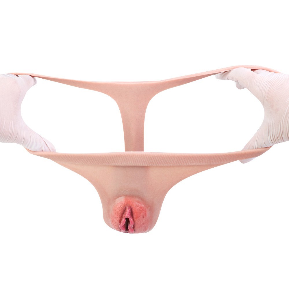 Silicone Penetrable Fake Vagina Thongs Hip Enhancer Panties For Crossdresser