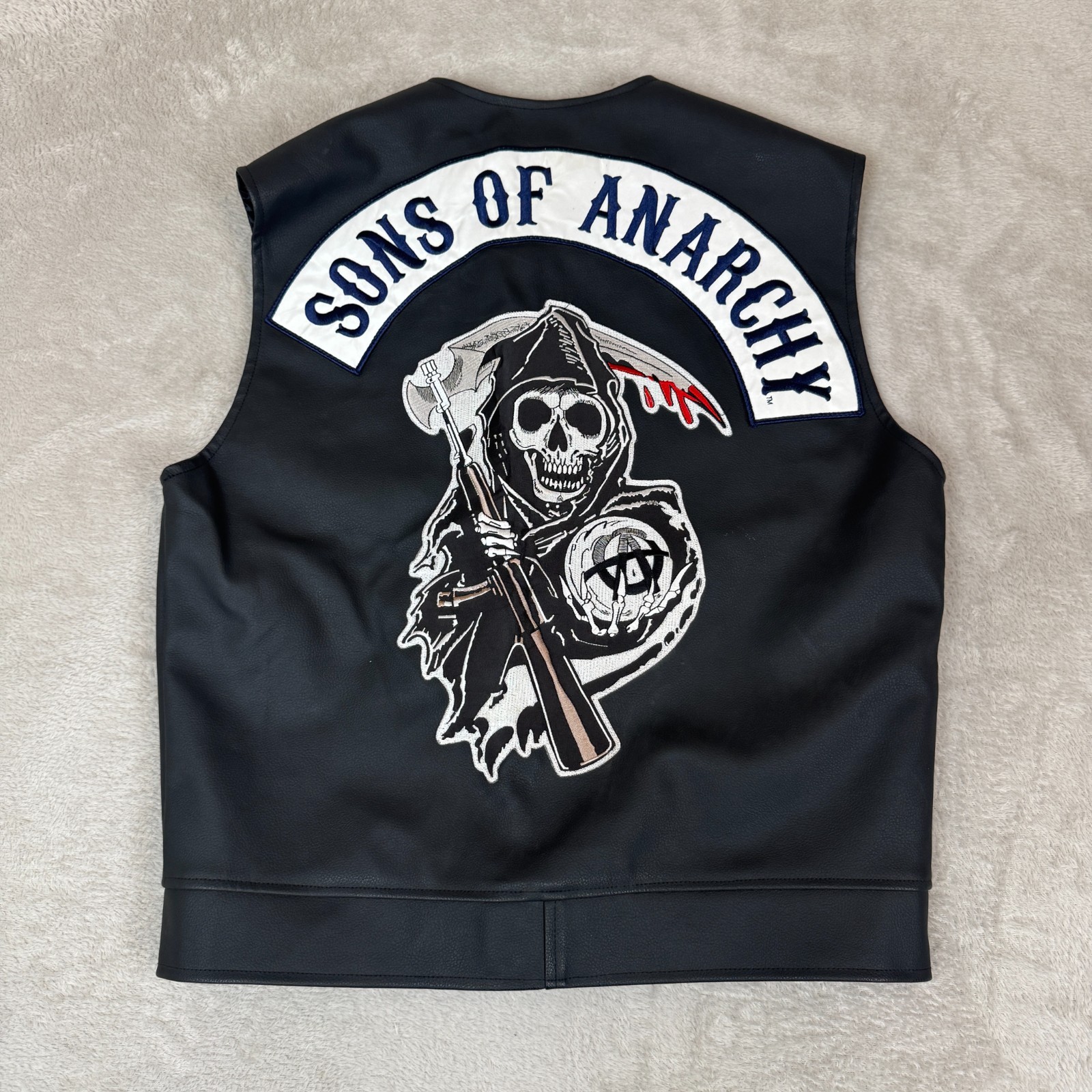 VTG SOA Sons of Anarchy Highway Biker Vest Mens L Preowned Leather Jacket Skull
