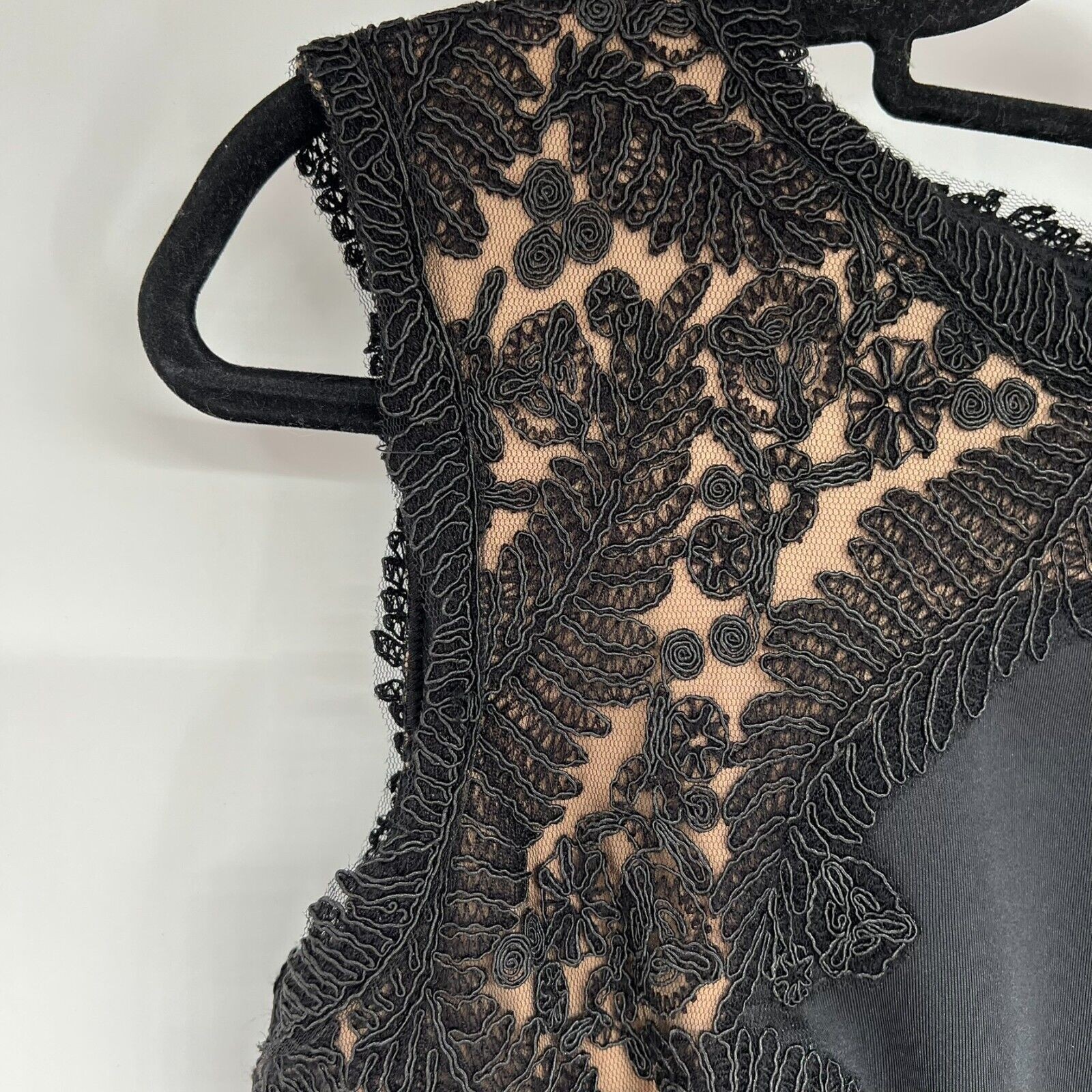 Tadashi Shoji Sheath Dress Women’s PXL Black Neoprene Lace Sleeveless ARL1794MXP